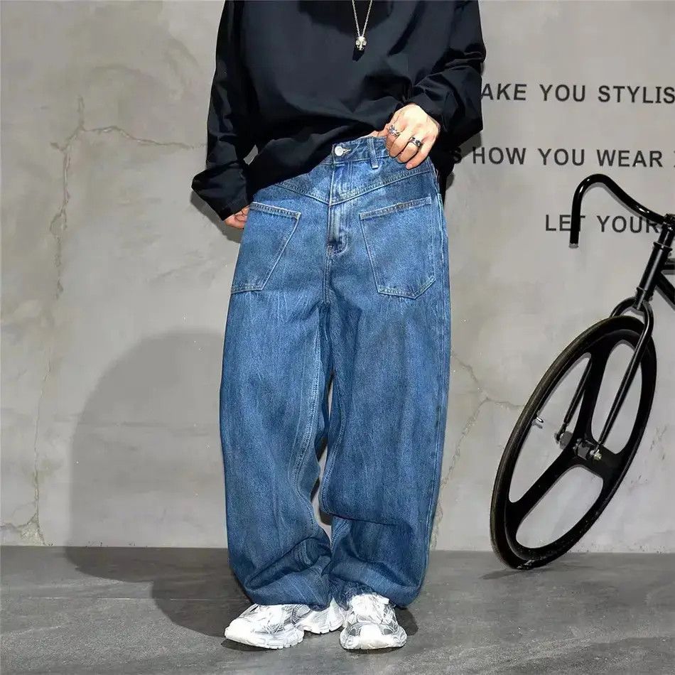 Japanese Brand Streetwear Designer Baggy Dirty Hip Hop Jeans Size US 32 / EU 48 - 6 Thumbnail