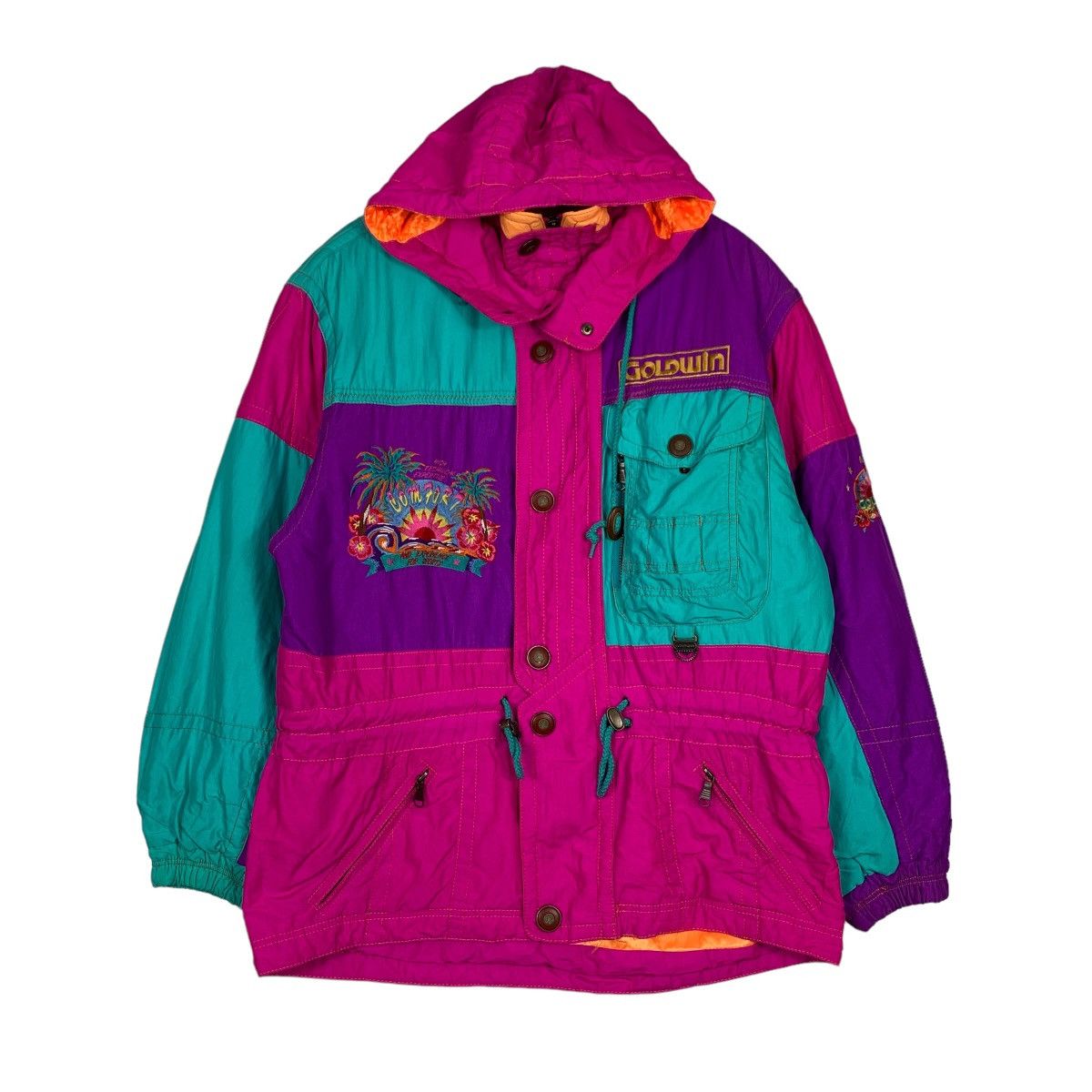 Goldwin GOLDWIN Premier Mix Multicolor Hooded Ski Jacket #0068-C4 Size US L / EU 52-54 / 3 - 1 Thumbnail