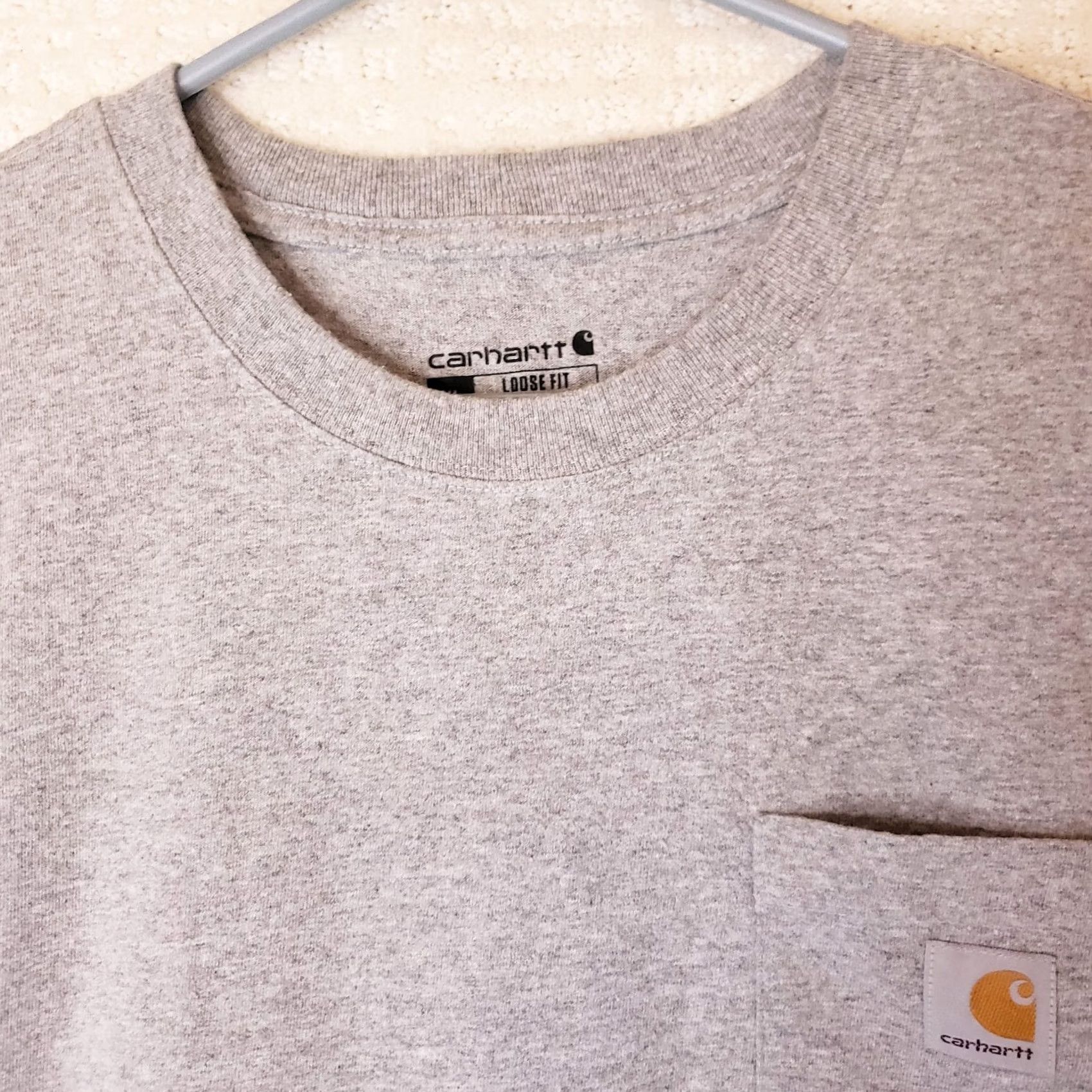 Carhartt Carhartt Shirt Men's XL Gray Workwear Short Sleeve Pocket Tee Cotton Blend Knit Logo Pocket Tee Regular Fit Mens Size US XL / EU 56 / 4 - 5 Thumbnail