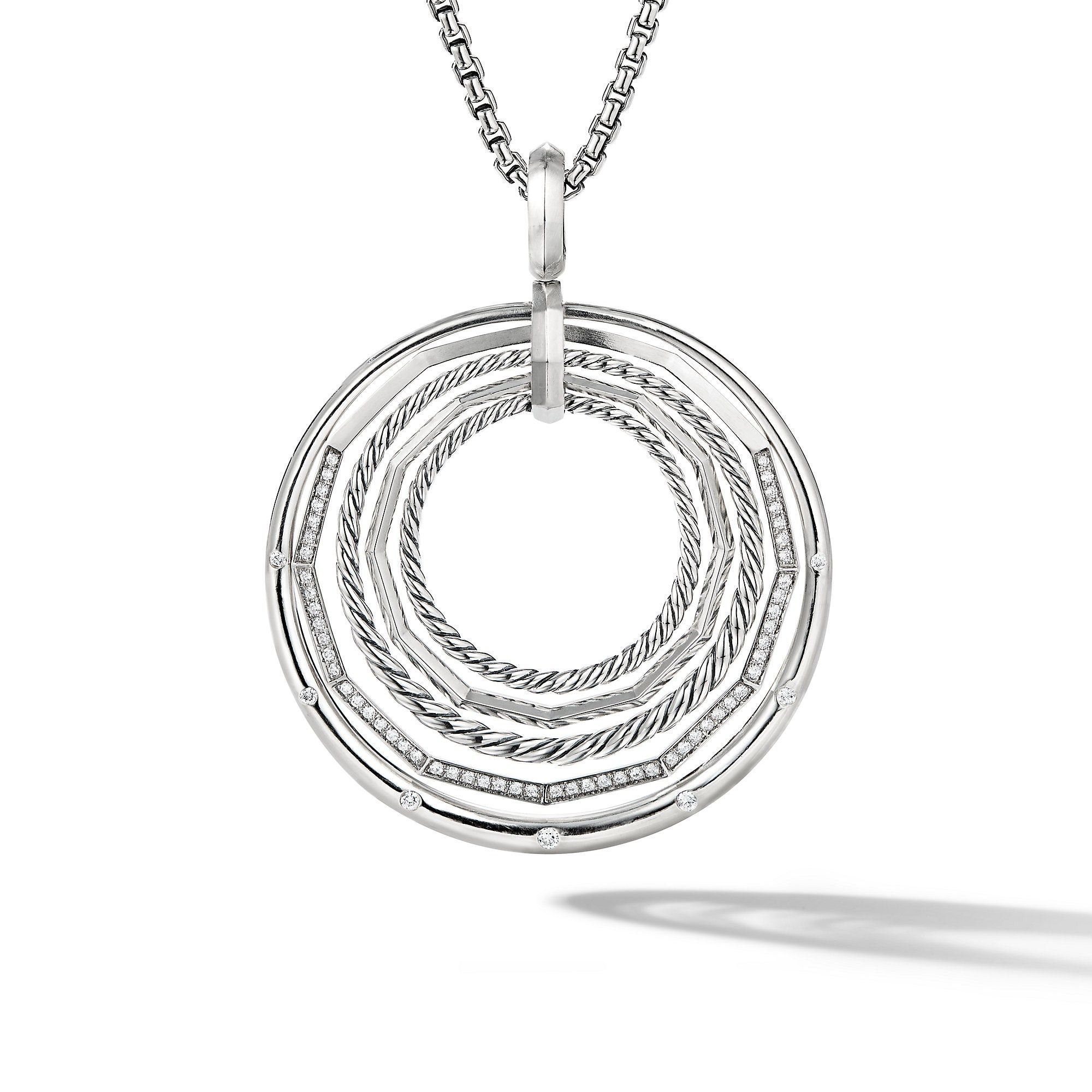 David Yurman o1w1db10325 Stax Pendant Necklace in Sterling Silver Size ONE SIZE - 1 Thumbnail