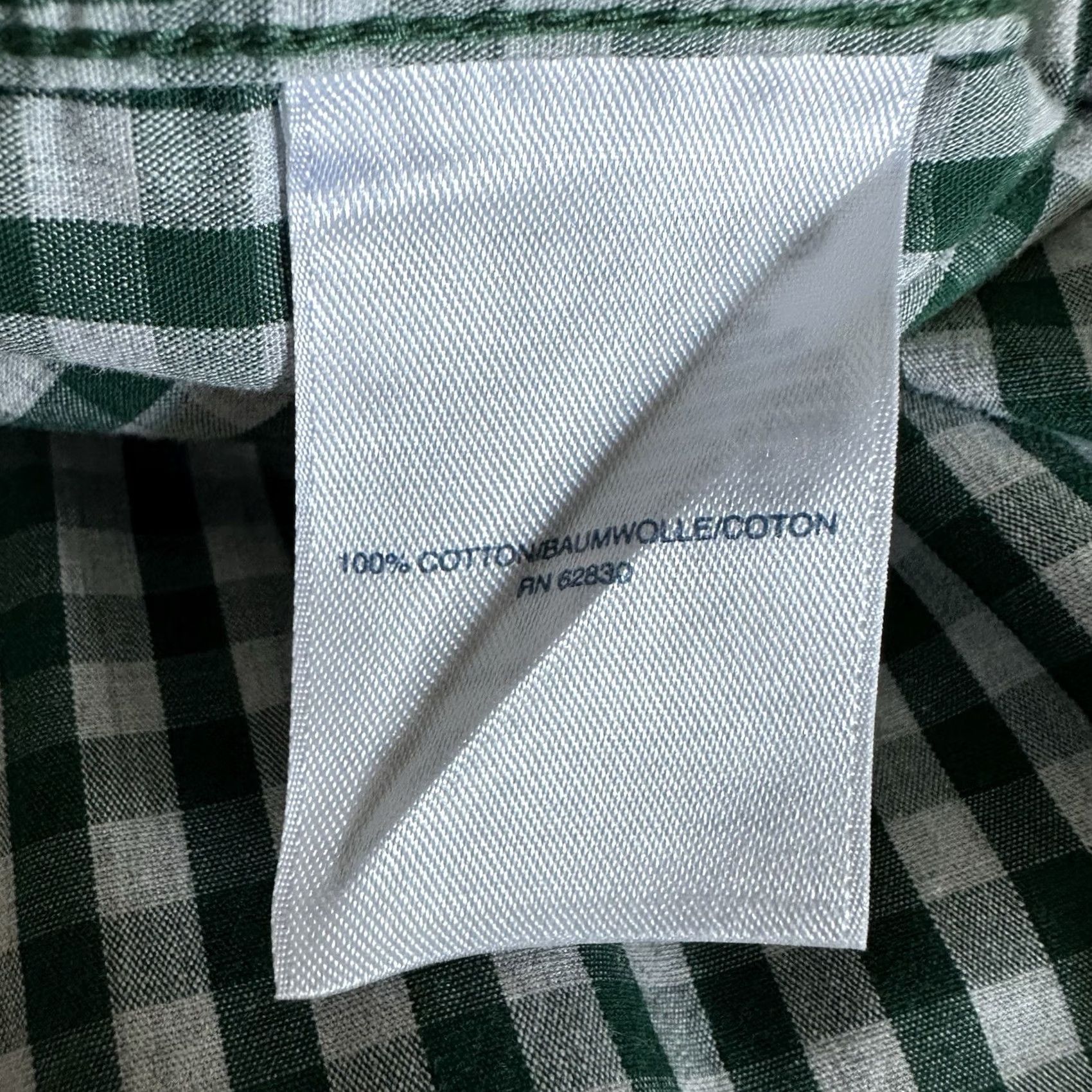 Lands' End Lands' End Shirt Mens 16 34 Long Sleeve Button-Down Green Traditional Fit Gingham Size US L / EU 52-54 / 3 - 8 Thumbnail