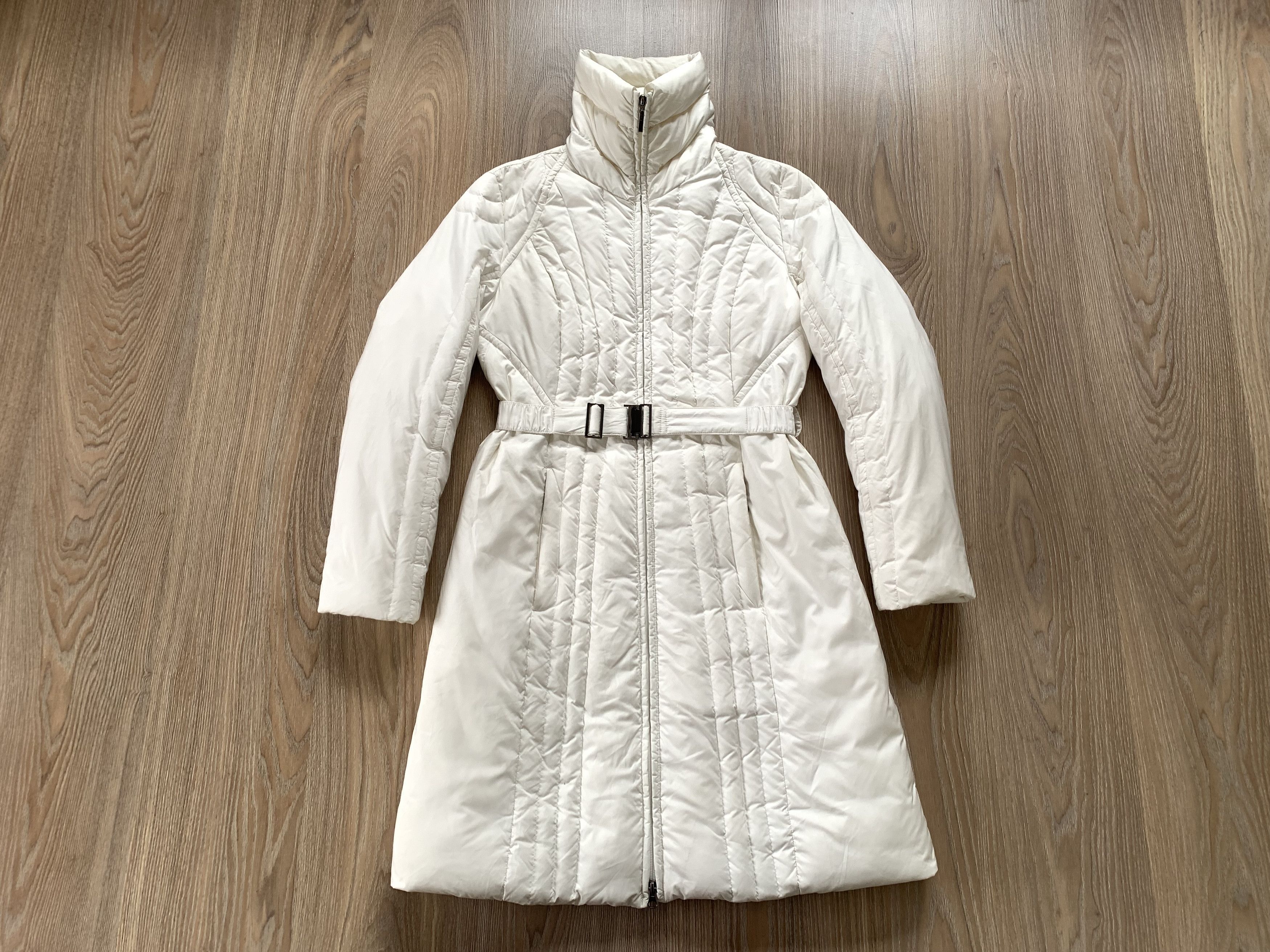 Add ADD White Belted Goose Down Puffer Quilted Coat Size M / US 6-8 / IT 42-44 - 2 Thumbnail