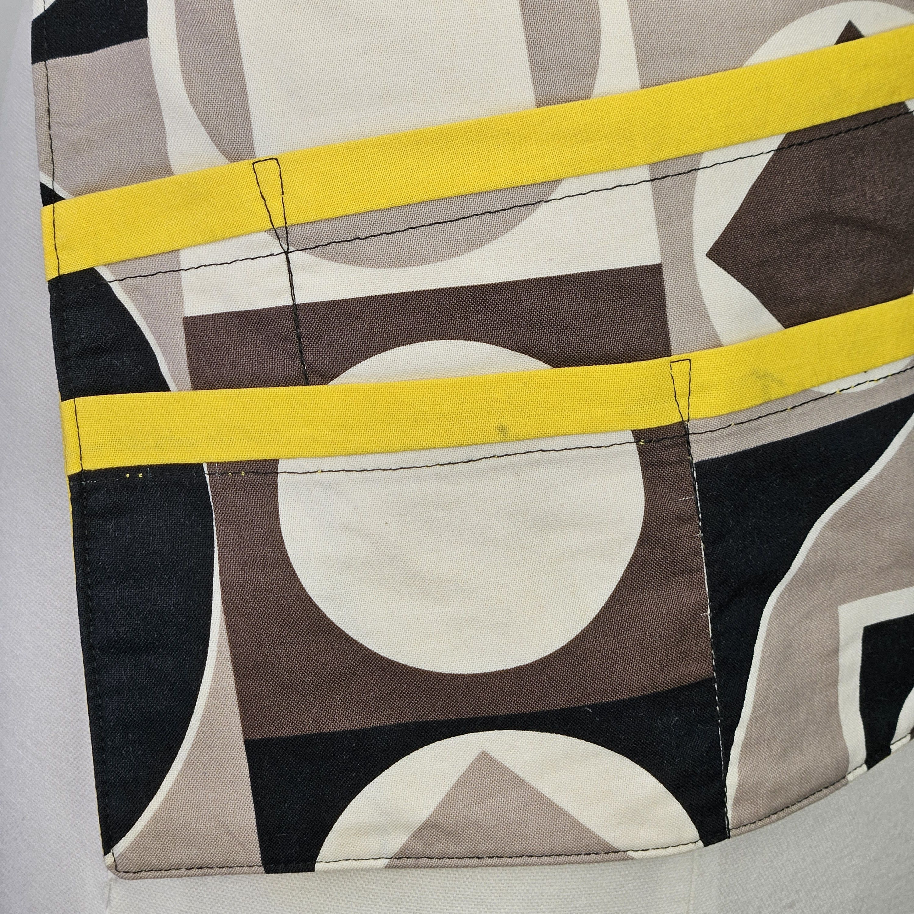 Handmade Utility Apron OS Craft Vendor Artist Yard Sale Yellow Black Size ONE SIZE - 6 Thumbnail