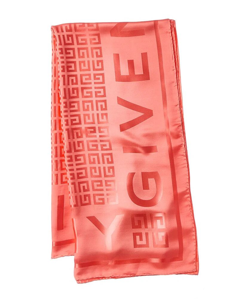 Givenchy o1y0925 Size : OS / Logo-Print Scarf in Salmon Pink Size ONE SIZE - 2 Thumbnail