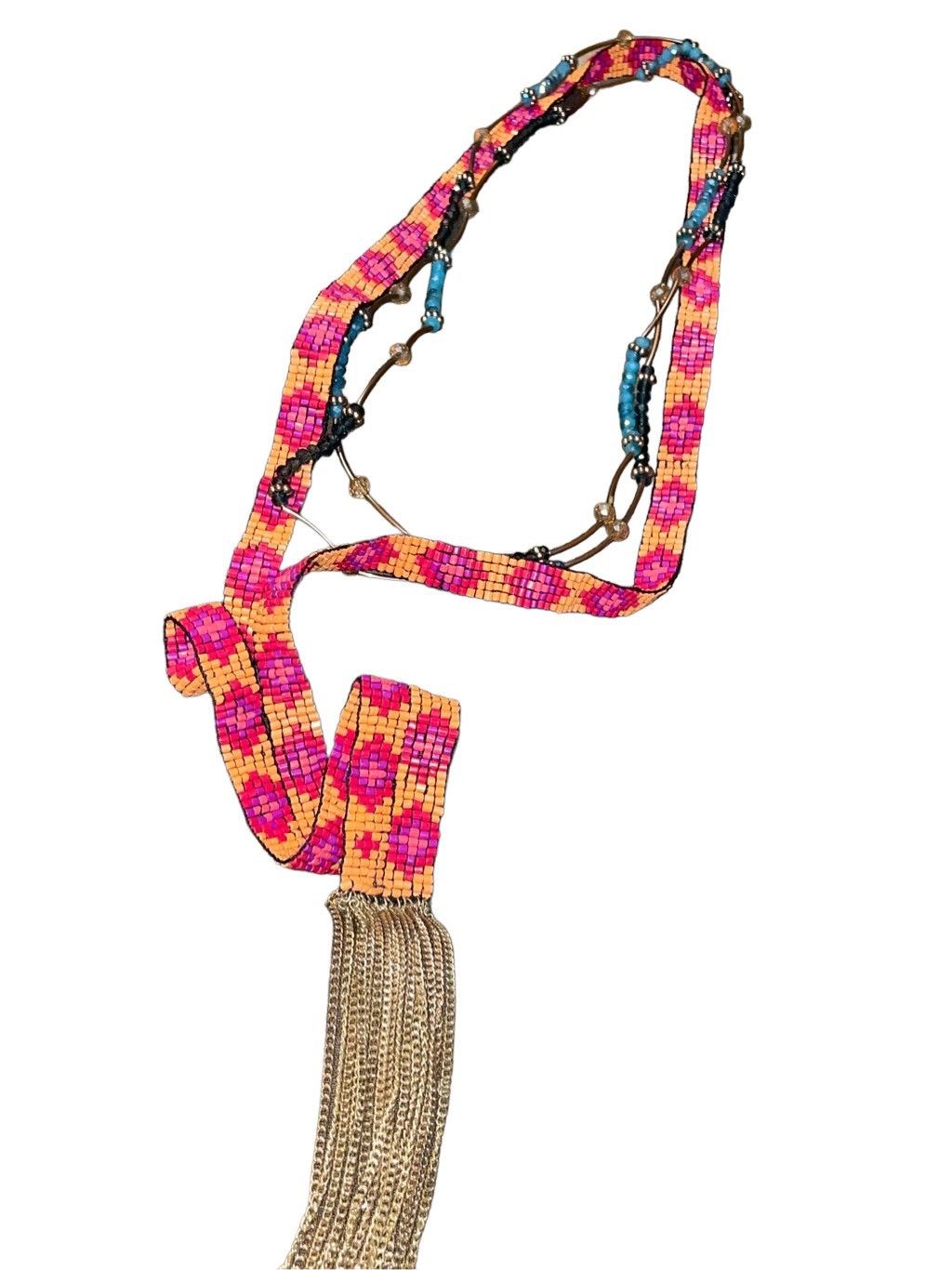 Vintage Vintage Huichol Beaded Metal Fringe 90’s Lariat by Sundance Size ONE SIZE - 11 Thumbnail