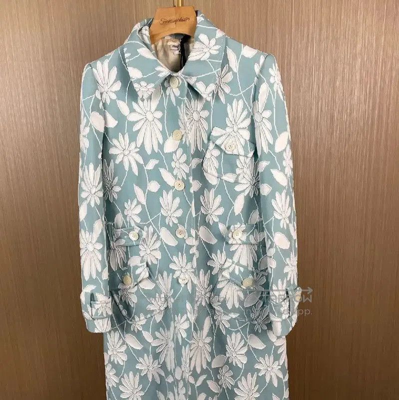 Miu Miu Miu Miu Floral Printed Nylon Women's Coat . Size L / US 10 / IT 46 - 1 Thumbnail