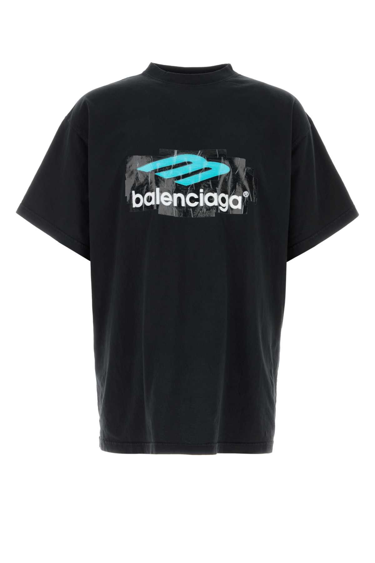 Balenciaga Slate Cotton Oversize T-Shirt Size US S / EU 44-46 / 1 - 1 Thumbnail
