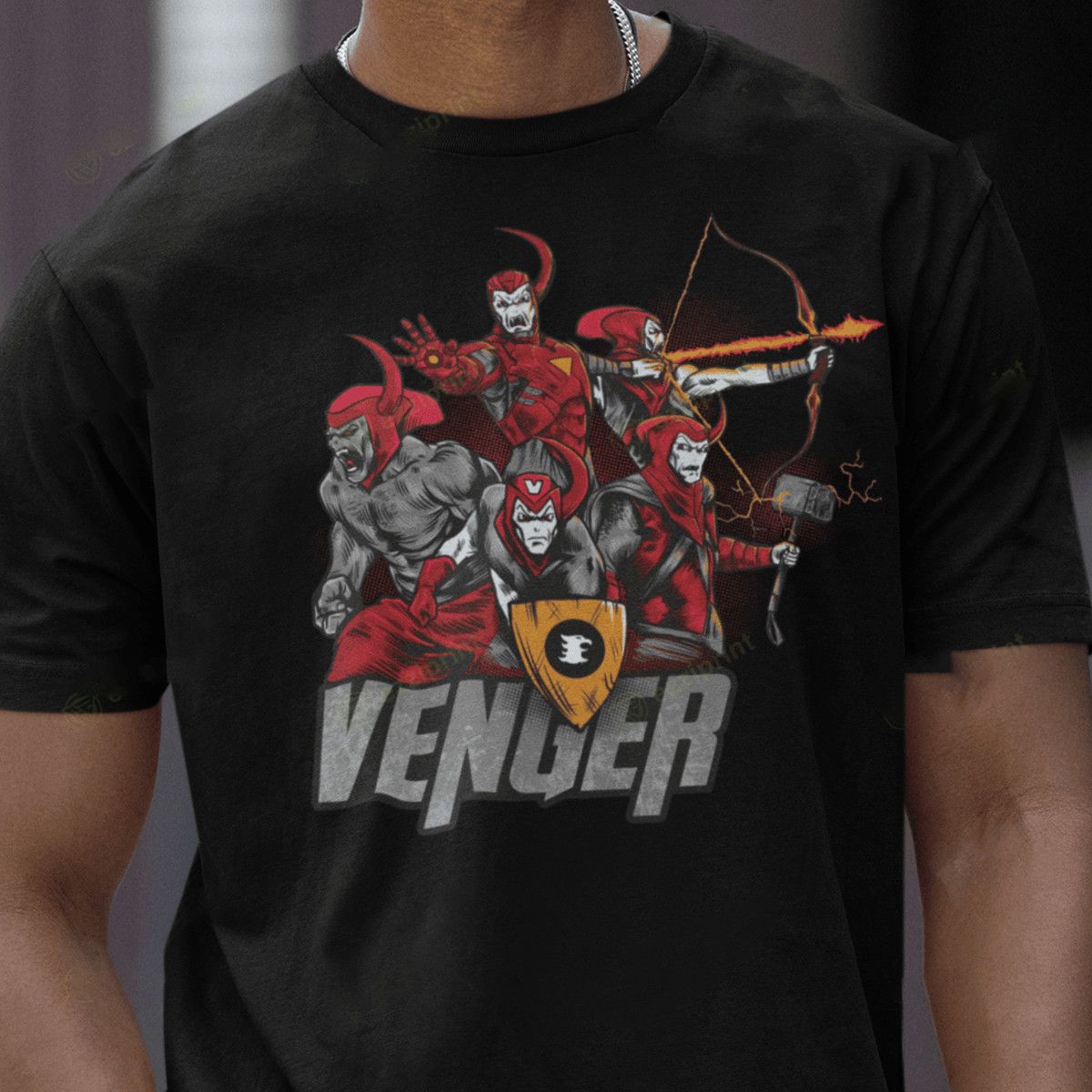 Designer × Vintage Vengern T-Shirt – Fantasy Warrior Core, Dark Aesthetic Tee Size US L / EU 52-54 / 3 - 1 Thumbnail