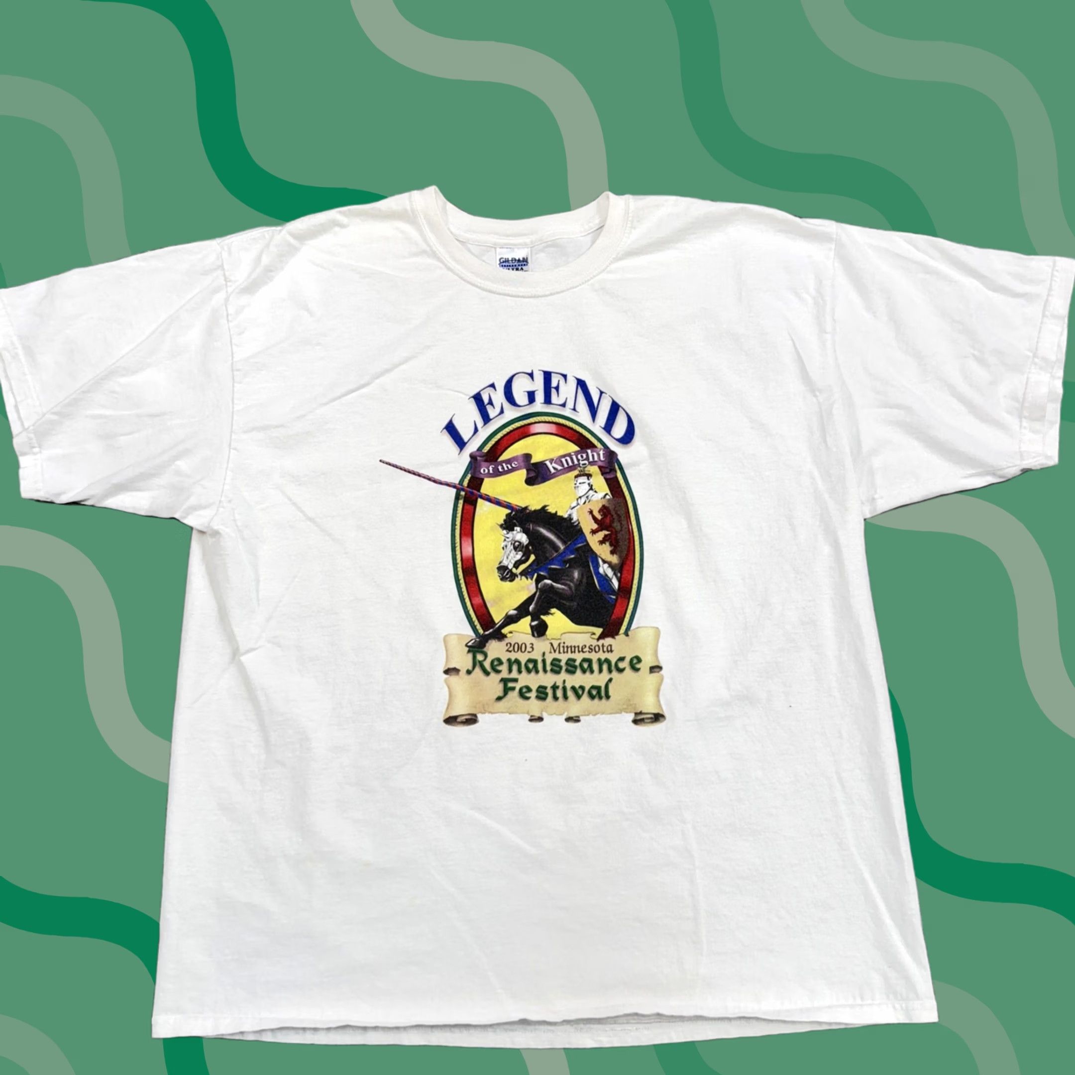 Gildan VINTAGE Minnesota Renaissance Festival Shirt Mens 2XL Legend Knight 2003 Tee Size US XXL / EU 58 / 5 - 1 Thumbnail