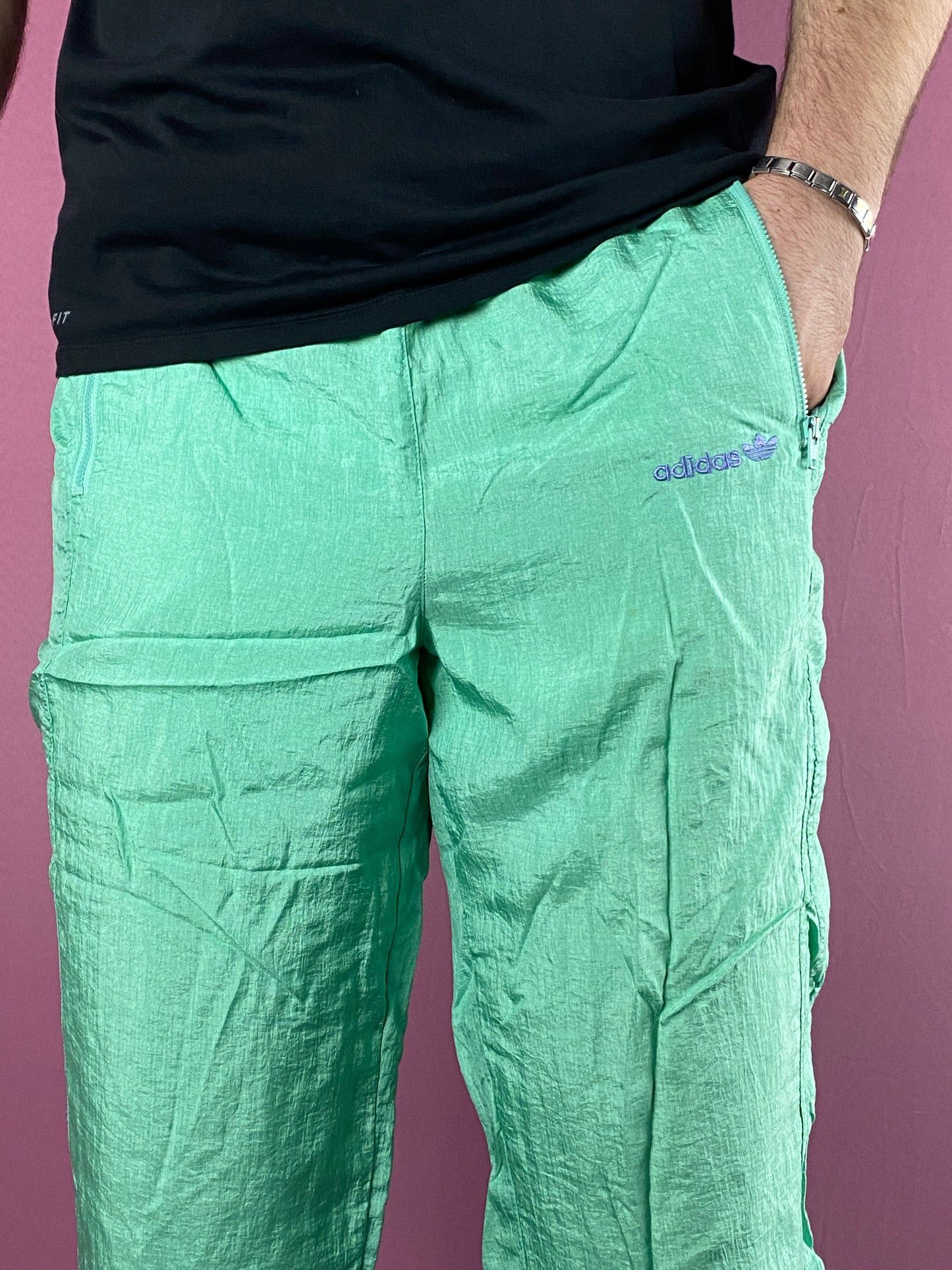 Adidas × Vintage 90s Adidas Vintage Men's Tracksuit Pants - L Size US 30 / EU 46 - 4 Thumbnail