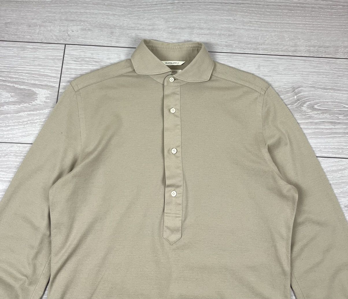 Suitsupply Suitsupply Beige Cotton 1/4 Button Shirt M Size US M / EU 48-50 / 2 - 5 Thumbnail