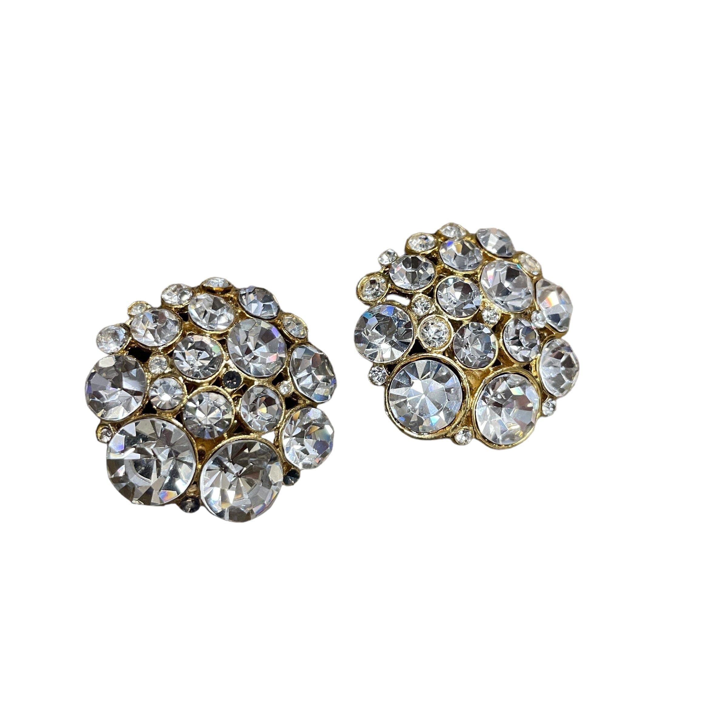 Other Costume Jewelry Vintage Chunky Crystal Clip-on Earrings Size ONE SIZE - 1 Thumbnail
