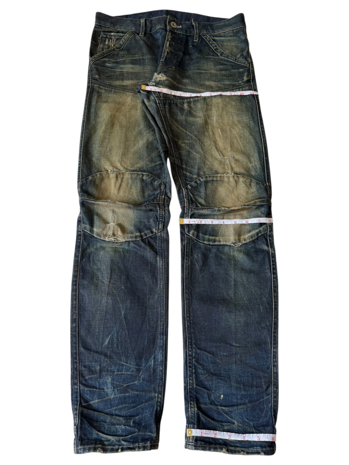 G-Star Vintage G Star Mud Wash Distressed Jeans Size US 32 / EU 48 - 8 Thumbnail
