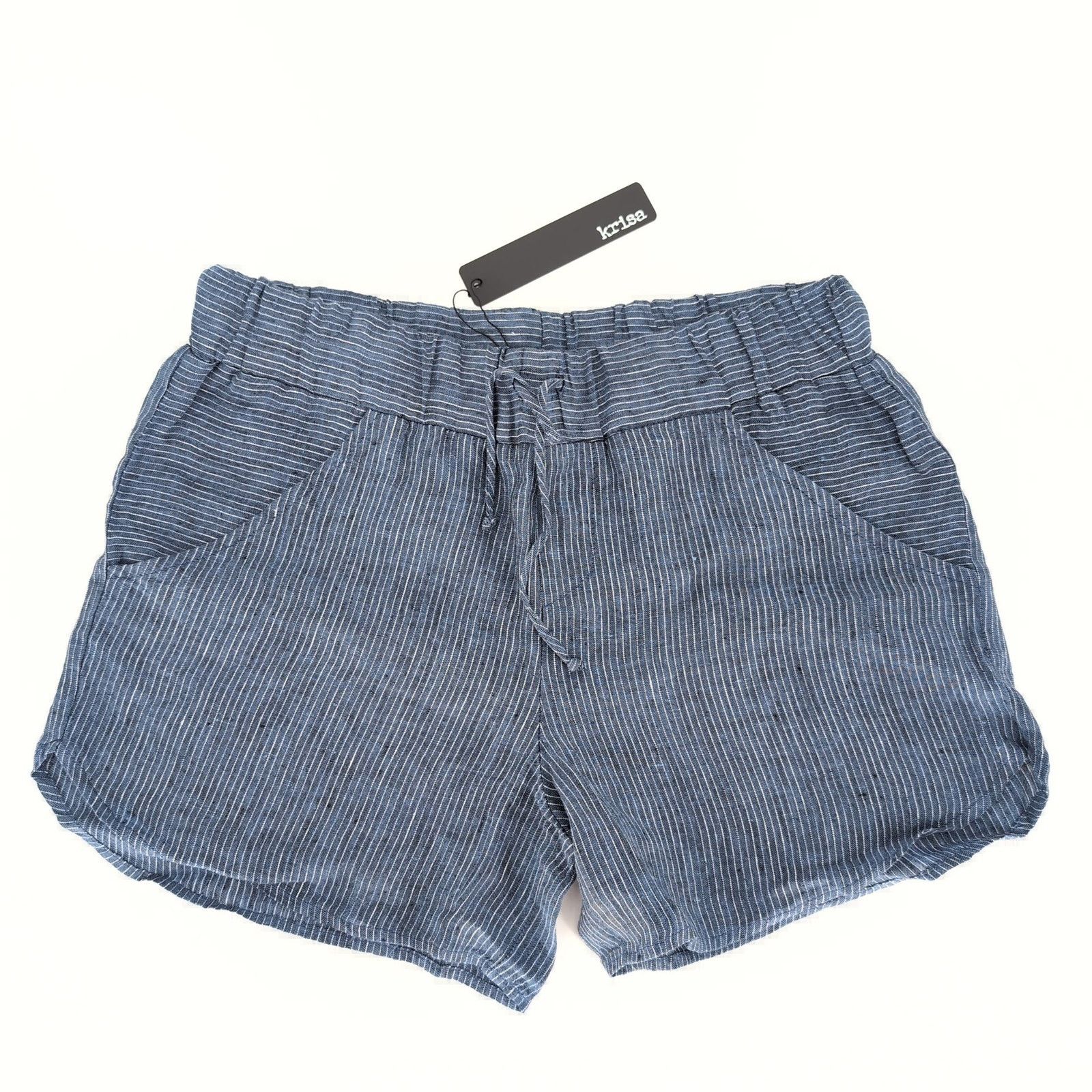 Krisa NWT Revolve Krisa Blue Chambray Crewcut Linen Shorts -Size S Size 28" / US 6 / IT 42 - 1 Thumbnail