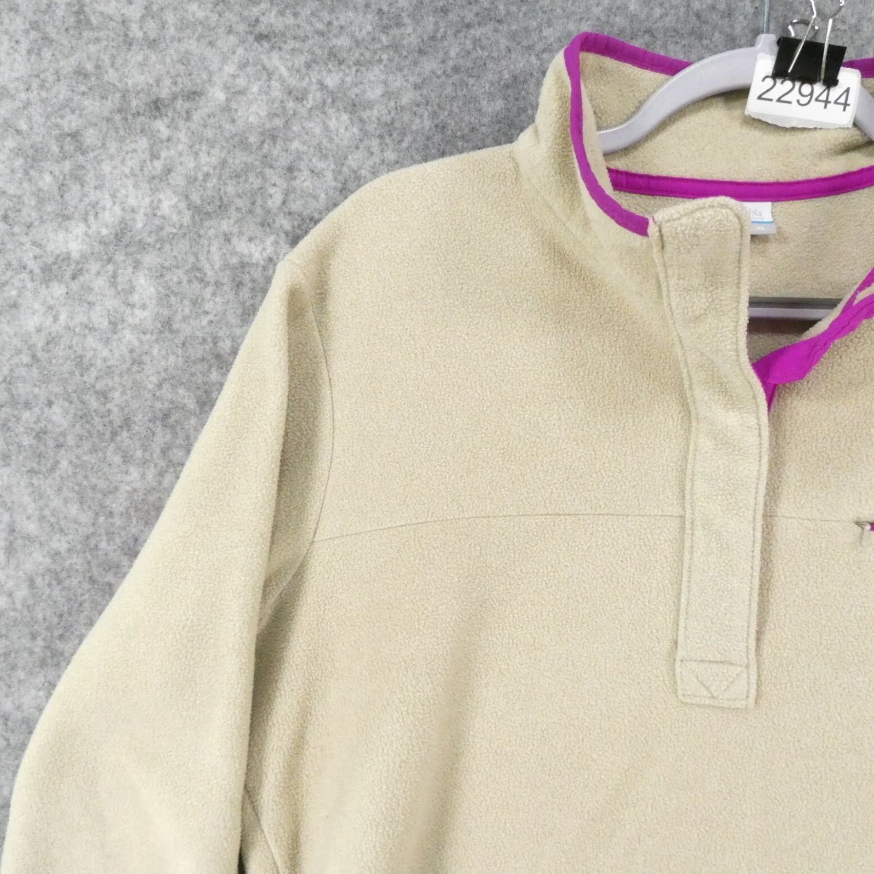 Vintage Columbia Women Extra Large Pullover Fleece Sweater 1/4 Zip Beige Size XL / US 12-14 / IT 48-50 - 3 Thumbnail