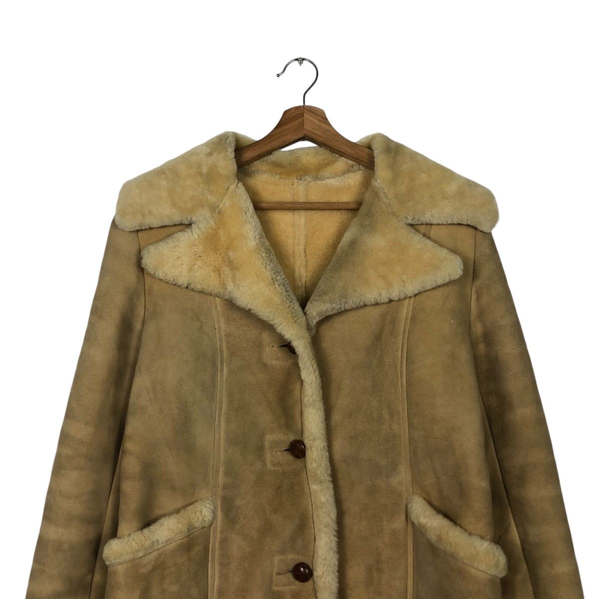 Vintage 🔥VINTAGE SHEARLING LEATHER JACKET MINK FUR BLANKET SCULLY Size US S / EU 44-46 / 1 - 5 Thumbnail