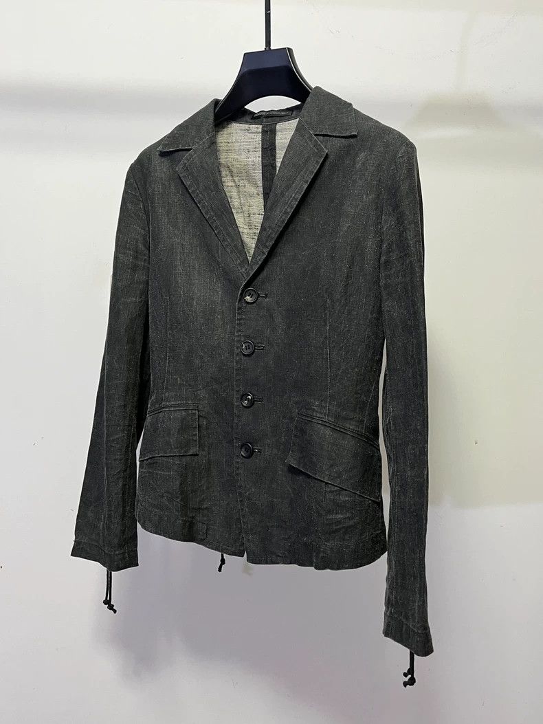 Y's Y's Worn lace-up linen blazer jacket Size US S / EU 44-46 / 1 - 2 Thumbnail