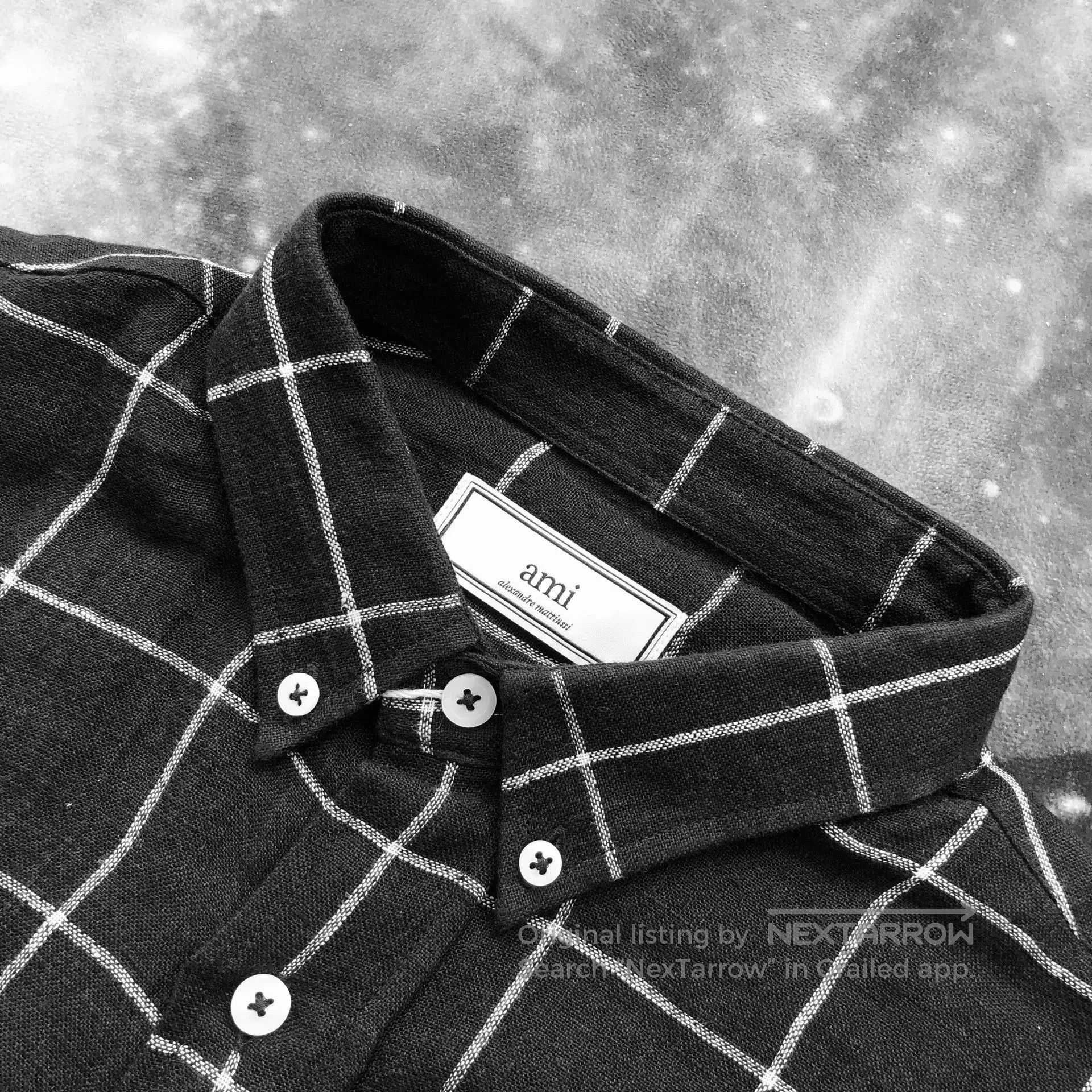 AMI AMI Windowpane Check Oversized Linen Shirt. Size US M / EU 48-50 / 2 - 2 Thumbnail
