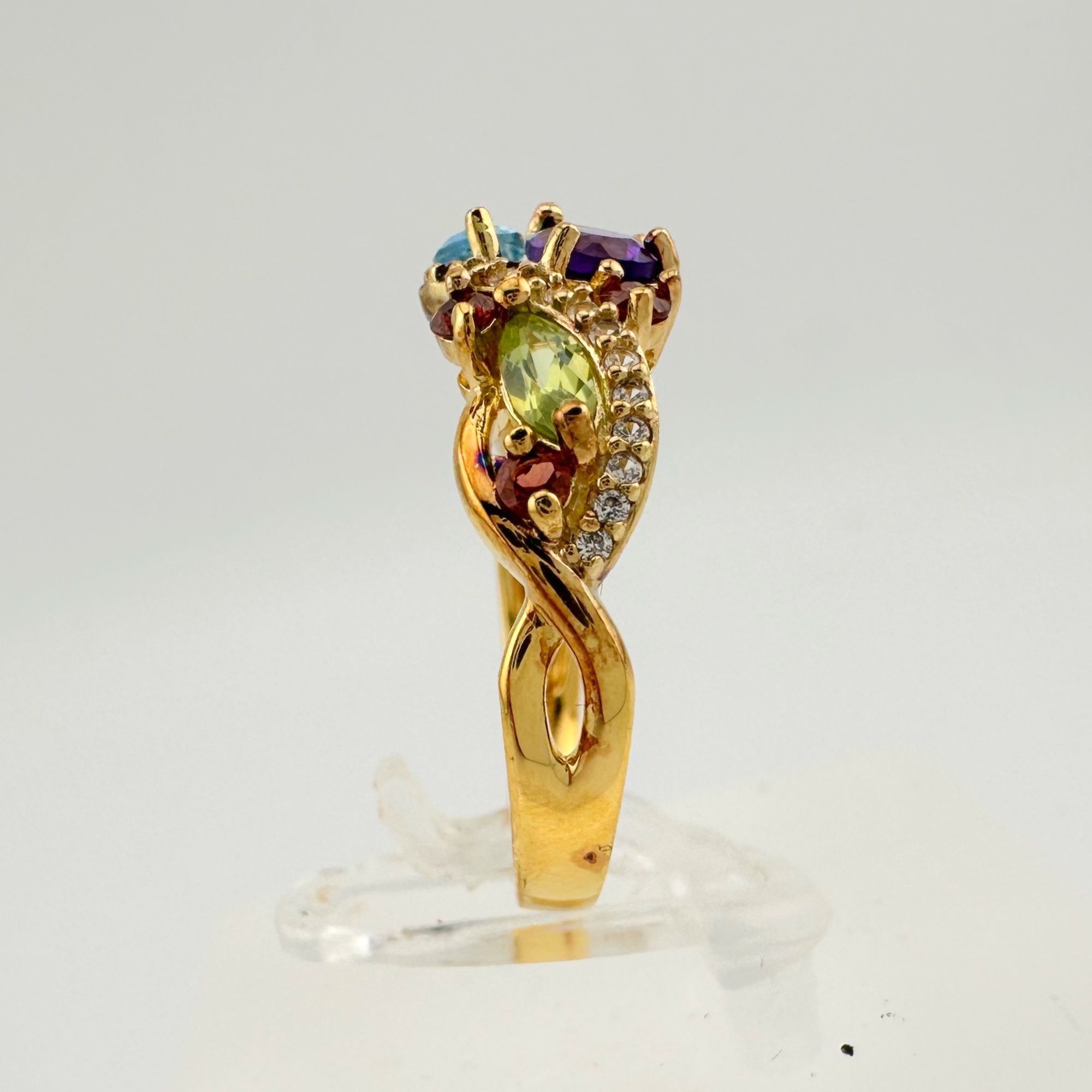 Other Colorful Gemstone Bouquet Ring in Sterling Silver Goldplate Size ONE SIZE - 4 Thumbnail