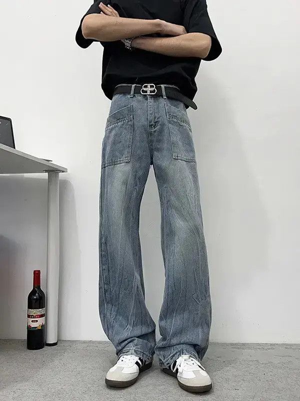 Japanese Brand Retro loose wide leg straight leg jeans Size US 32 / EU 48 - 1 Thumbnail