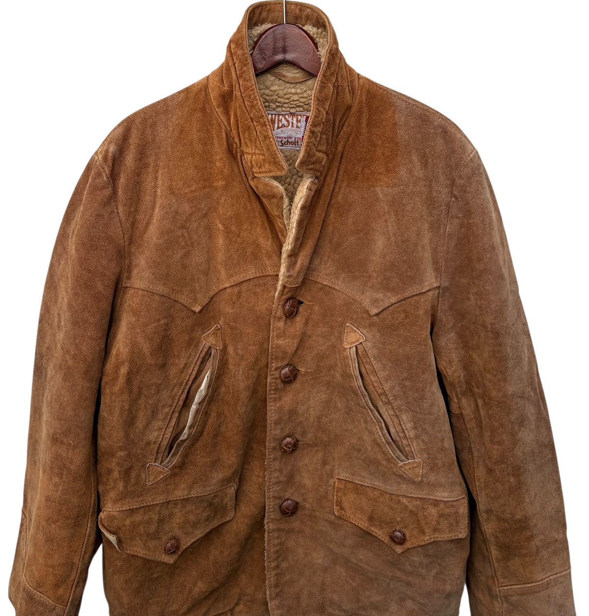 Schott Vintage Schott Western Suede Shearling Sherpa Lining Coat 38 Size US M / EU 48-50 / 2 - 4 Thumbnail