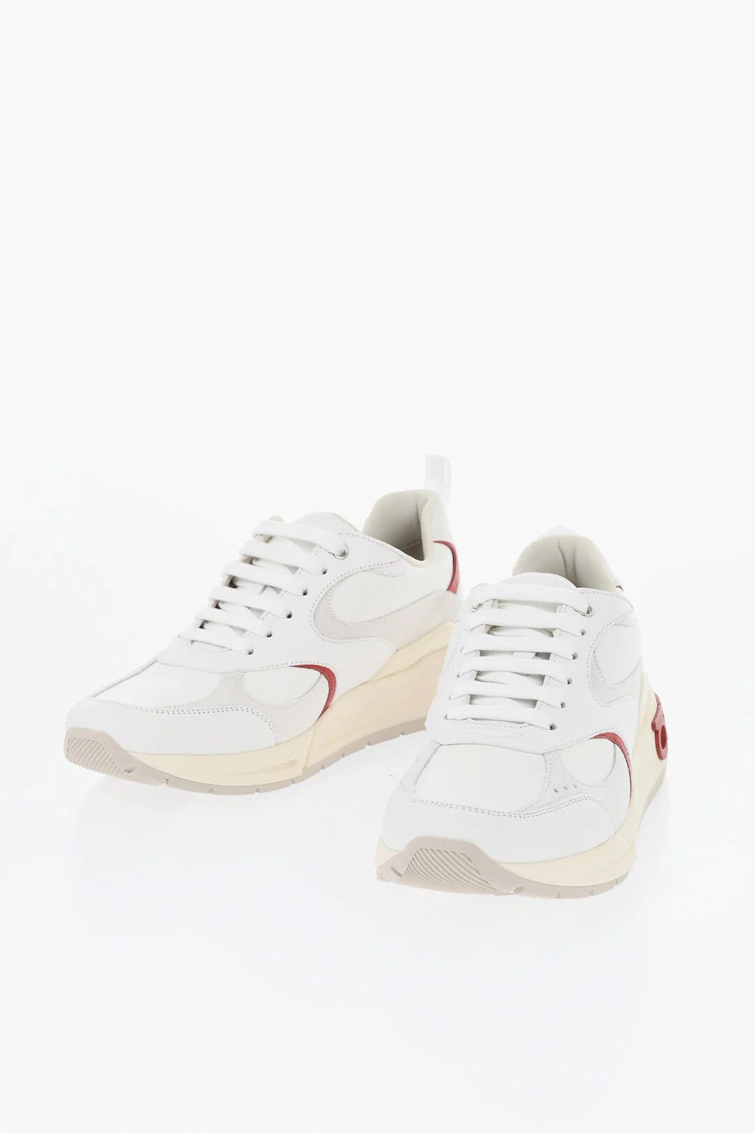 Salvatore Ferragamo og1mm0426 Leather Low-Top Sneakers in White Size US 9.5 / EU 42-43 - 3 Thumbnail