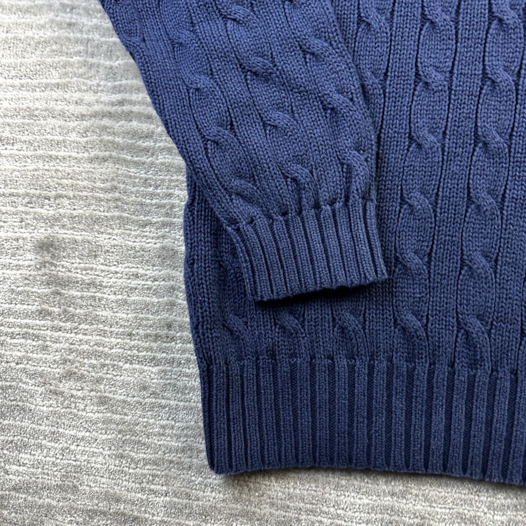 Polo Ralph Lauren Polo Ralph Lauren Sweater Mens Large Blue Cable Knit Pony Cotton Heavy Size US L / EU 52-54 / 3 - 5 Thumbnail