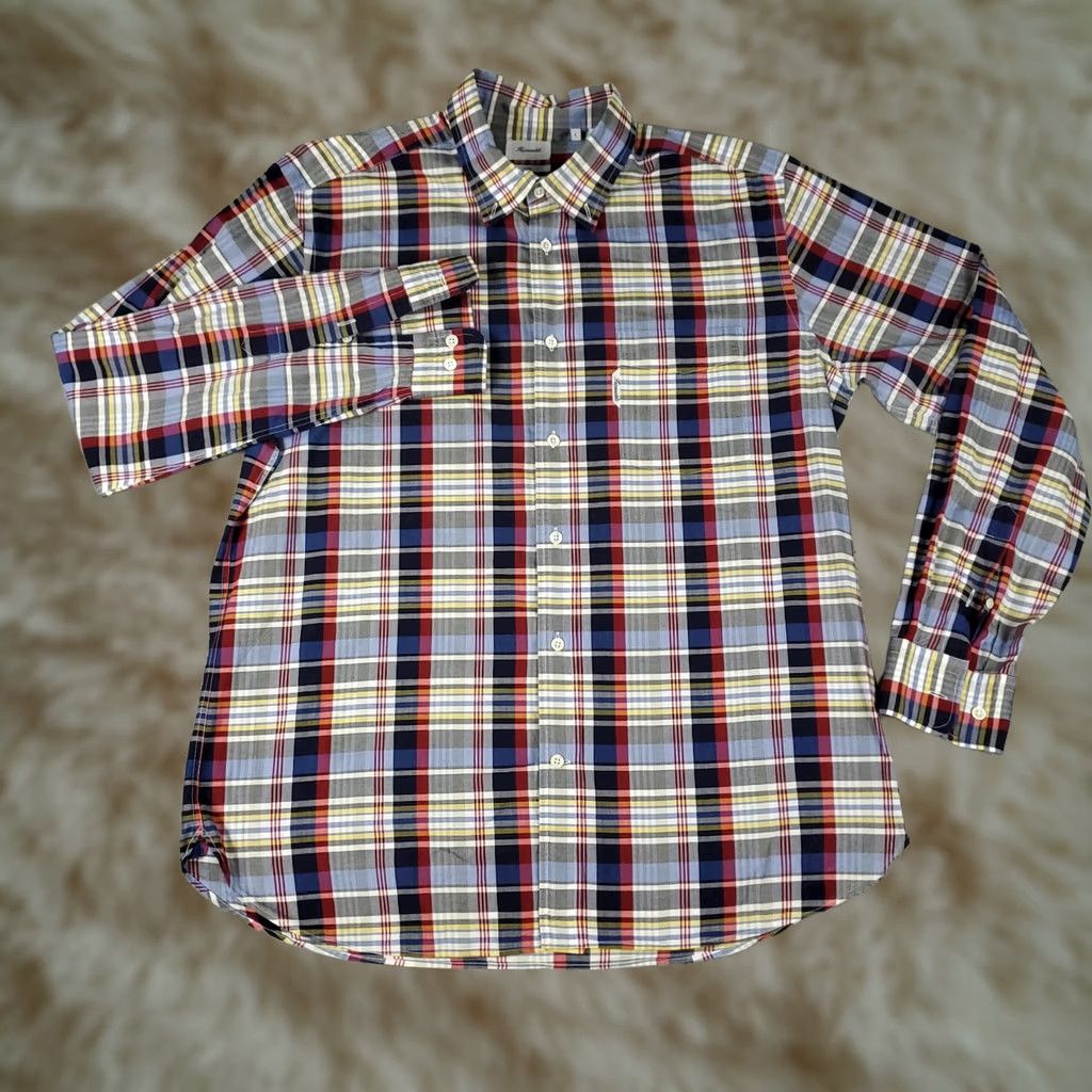 Faconnable Façonnable Shirt Mens L Blue Plaid Button-Up Long Sleeve Casual Button-Up Shirt Mens Blue Plaid Regular Fit Casual Button-Up Size US L / EU 52-54 / 3 - 1 Thumbnail
