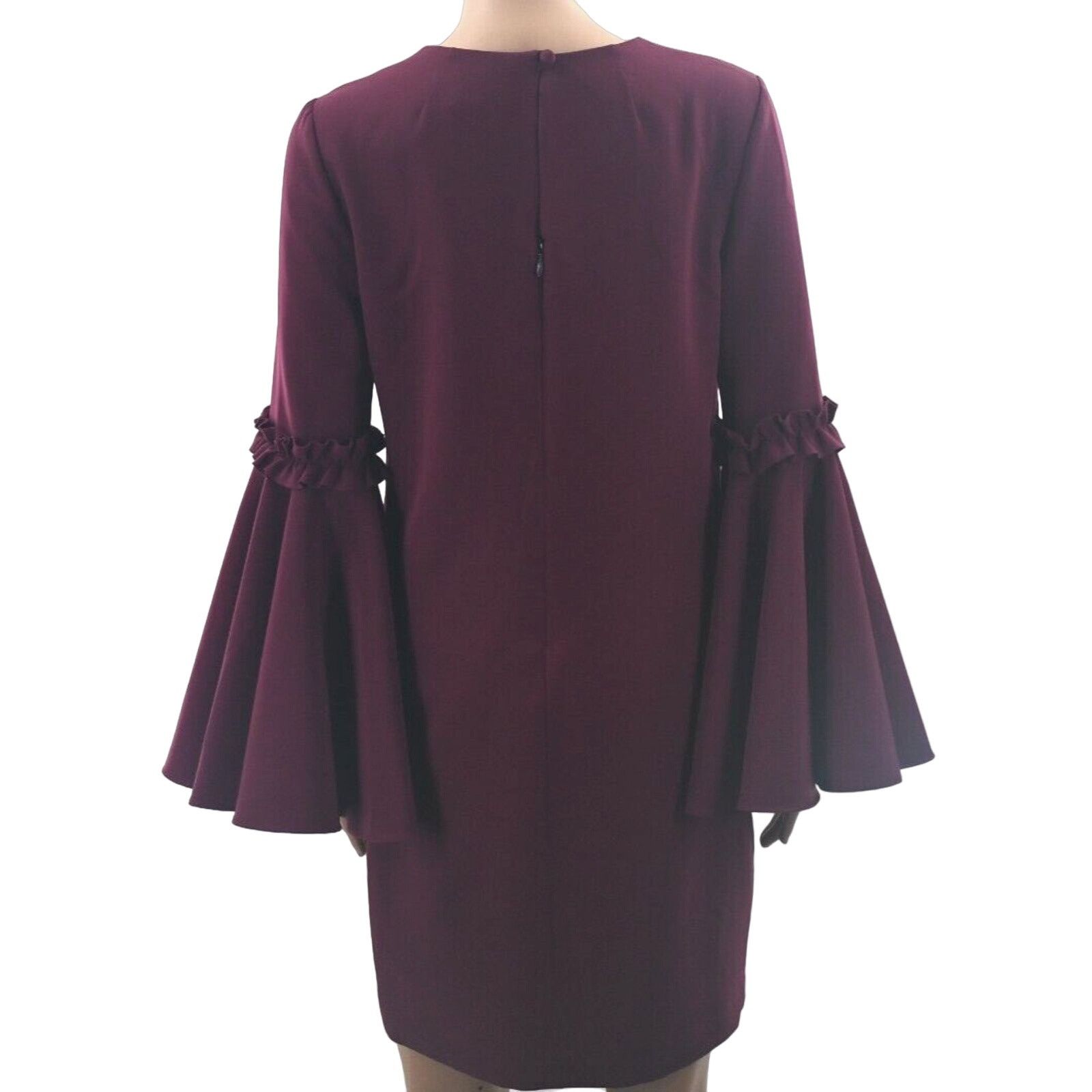 MILLY MILLY Cady Plum Magenta Wide Bell Ruffle Sleeve Mini Dress 4 Size S / US 4 / IT 40 - 7 Thumbnail