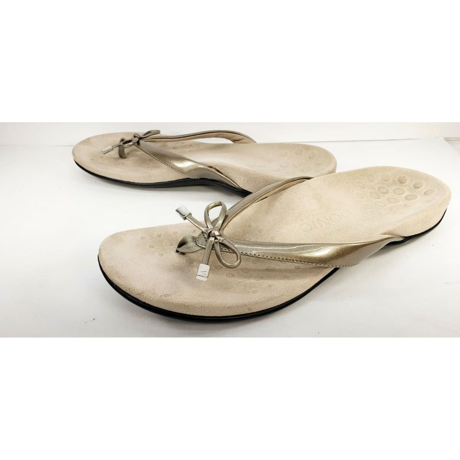 Vionic Vionic Bella II Women's Sandal Thong Slide-on Size 10 Beige Bow Upfront Flat Heel M US 10 EU 41 UK 8.5 Size US 9 / IT 39 - 4 Thumbnail