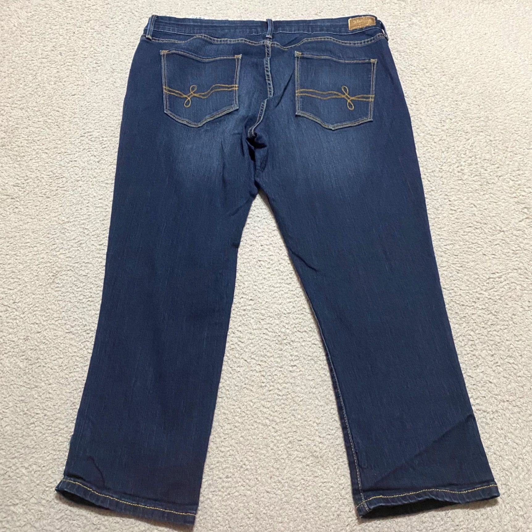 Denizen DENIZEN Jeans Womens 16 Blue Denim Dark Wash Cropped Mid Rise 5-Pocket Regular Stretch Distressed Casual Womens Jeans Size 38" / US 16 / IT 52 - 2 Thumbnail