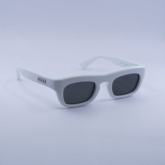 Gucci Gucci GG1777S 004 Sunglasses Shiny White Square Frame, Grey Size ONE SIZE - 1 Thumbnail