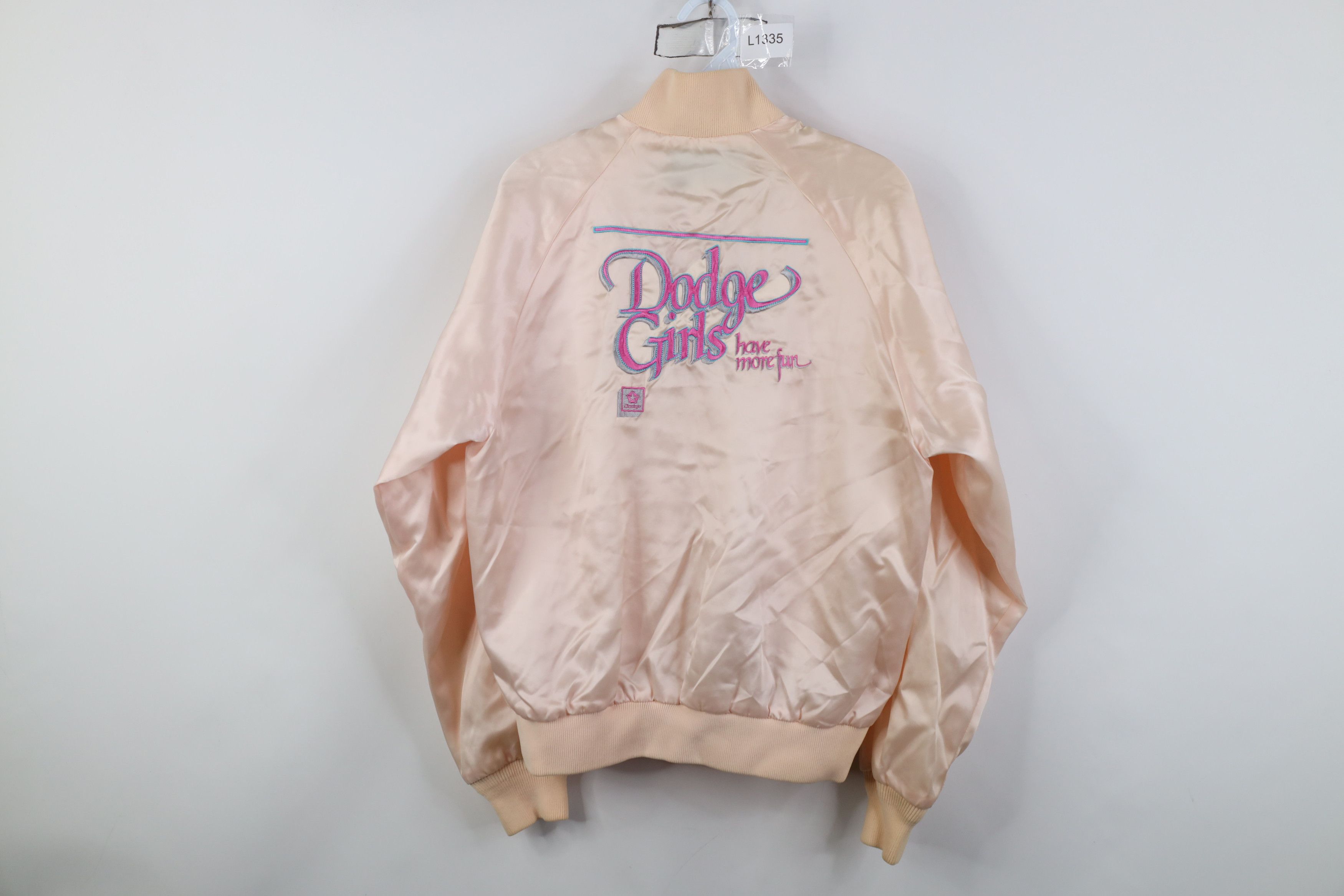 Vintage Vintage 80s Girls Have More Fun Satin Bomber Jacket USA Size M / US 6-8 / IT 42-44 - 1 Thumbnail