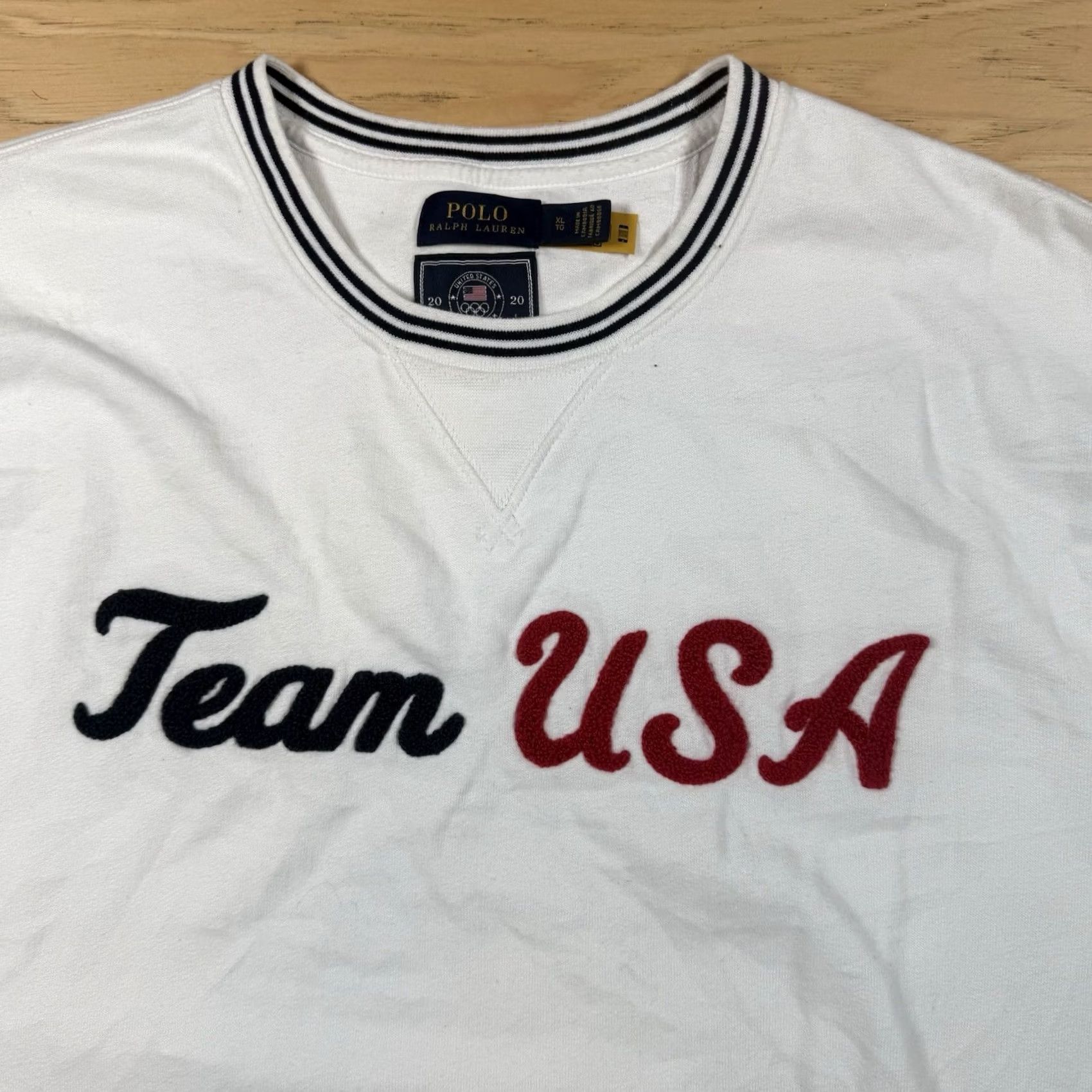 Ralph Lauren VINTAGE Polo Ralph Lauren Sweatshirt Womens XL 2020 Olympic Team White Script Pullover Activewear Ladies XL White Olympics 2020 Women Mens? Size XL / US 12-14 / IT 48-50 - 2 Thumbnail