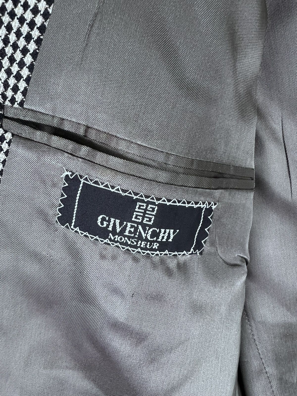 Givenchy Vintage Givenchy Monsieur Suit Jacket Mens 46 R houndstooth Size 46R - 4 Thumbnail