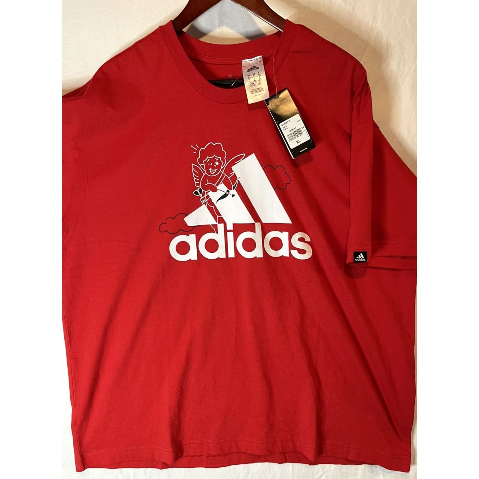Adidas Adidas Shirt Mens XL Red Cupid Valentines Day GL3487 Graphic Tee Size US XL / EU 56 / 4 - 2 Thumbnail