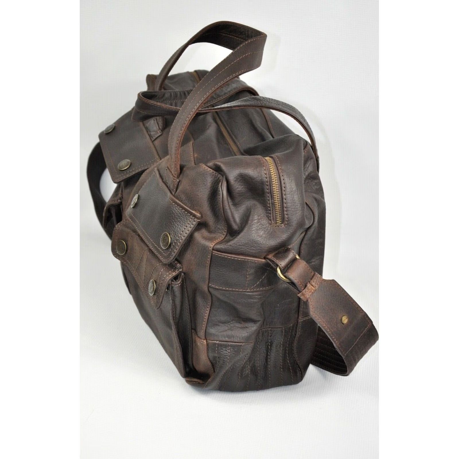 Henri Lloyd Henri Lloyd Calgary Laptop Bag Men Brown Leather Size ONE SIZE - 4 Thumbnail