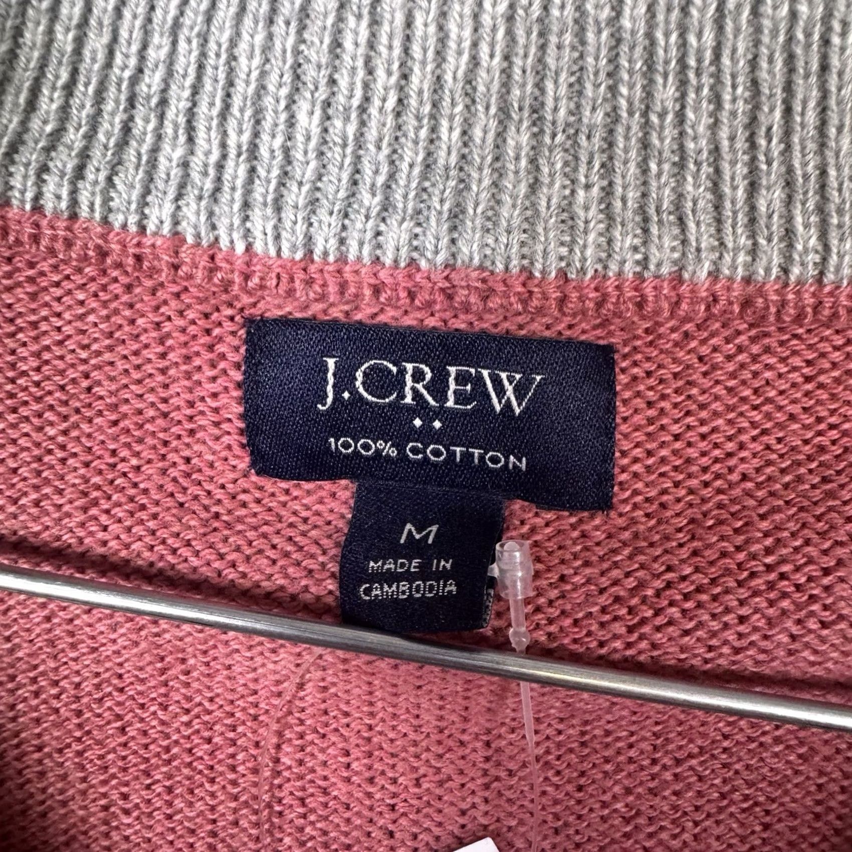 J.Crew J.Crew Half-Zip Sweater Men M Pink Pullover Cotton Ribbed Trim Long Sleeve BF091 Size US M / EU 48-50 / 2 - 6 Thumbnail