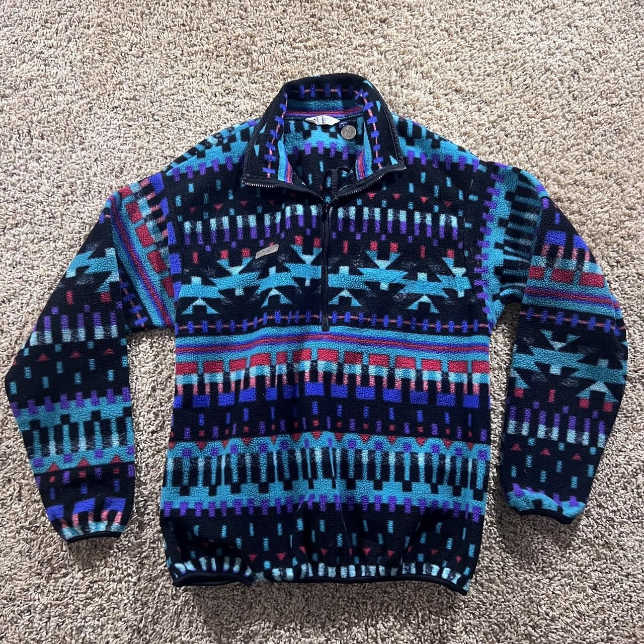 Columbia Vintage Rare Columbia Multi Geo Polar Fleece Jacket Size US L / EU 52-54 / 3 - 1 Thumbnail