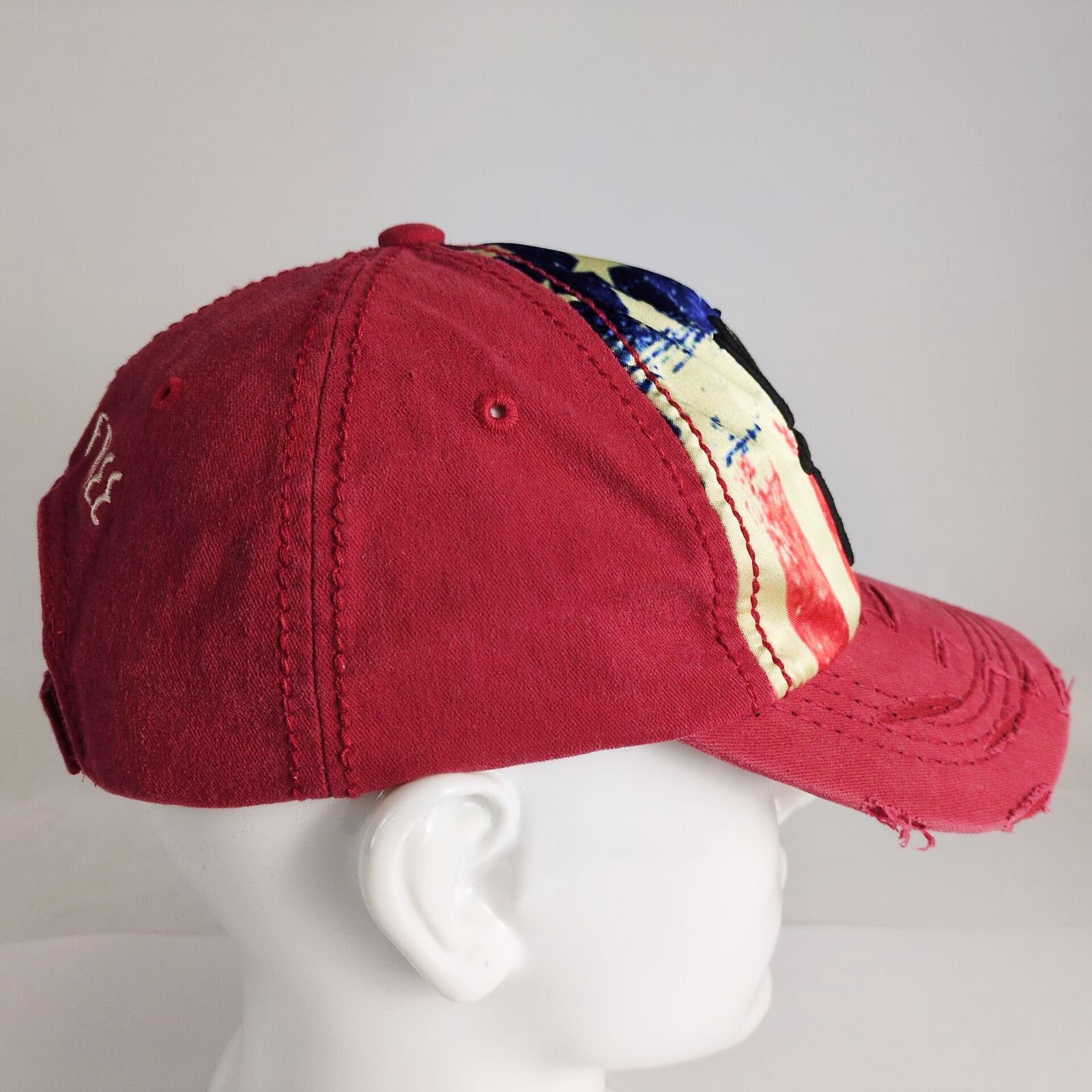 Other Wild And Free American Flag Distressed Red Baseball Cap Size ONE SIZE - 4 Thumbnail