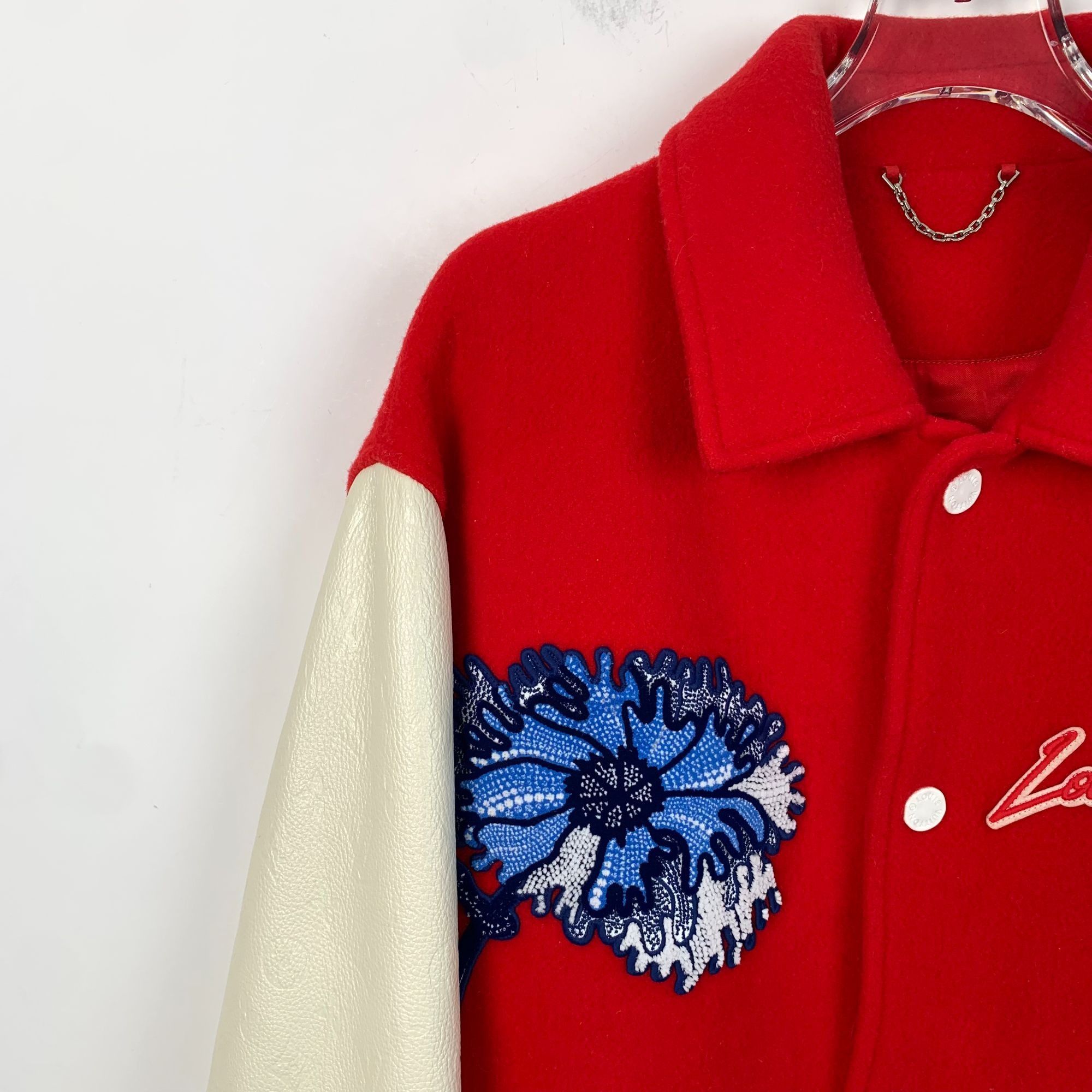 Louis Vuitton Louis Vuitton Red & White Varsity Jacket With Blue Embroider Size US M / EU 48-50 / 2 - 3 Thumbnail
