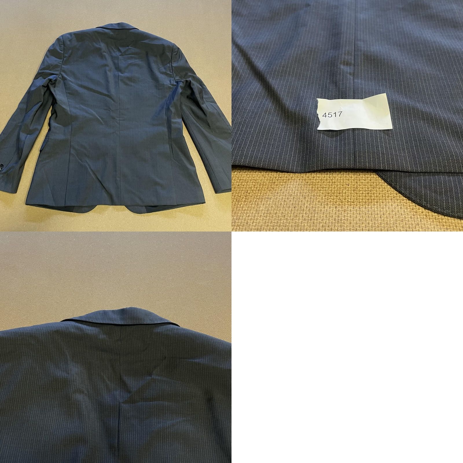 Hugo Boss HUGO BOSS Blazer Mens 40S Navy Pinstripe Wool Sport Coat Jacket Single-Breasted Two-Button Notch Lapel 2 Piece Formal Business Size 40R - 10 Thumbnail