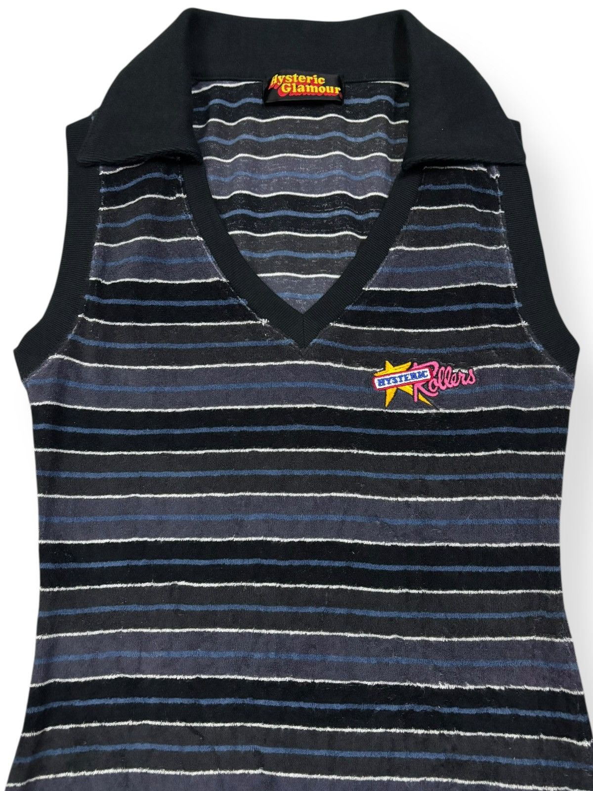Hysteric Glamour Vintage 2000s Hysterc Glamour Striped Mini Dress Retro-style Size ONE SIZE - 5 Thumbnail