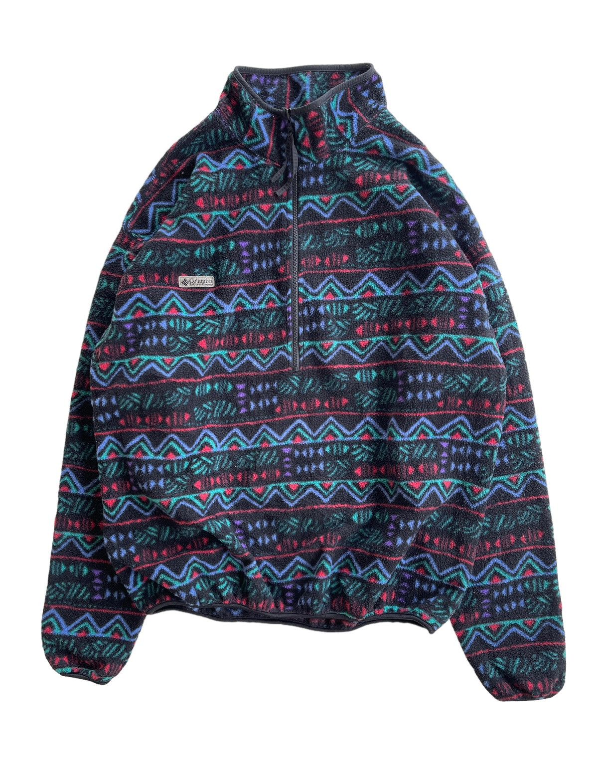 Columbia 90s Columbia Aztec Pullover Printed Fleece Size US XL / EU 56 / 4 - 1 Thumbnail