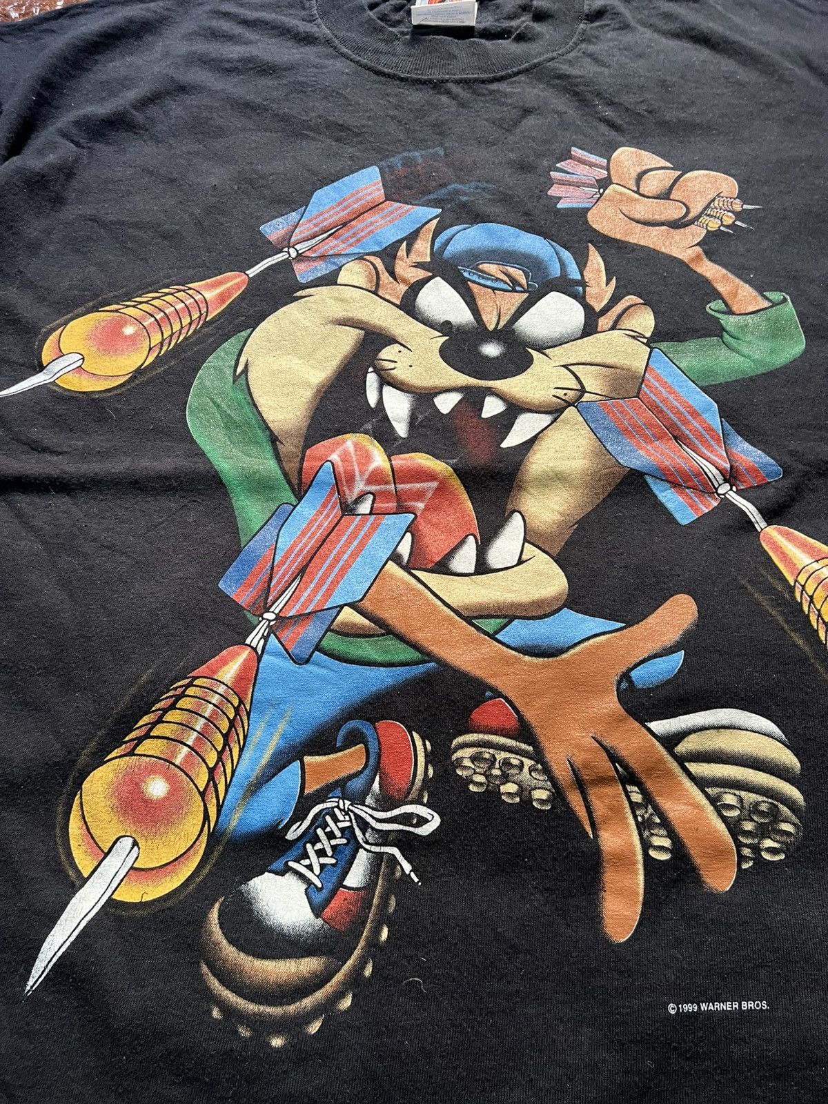 Vintage Vintage 90s Taz Looney Tunes Shirt Size US XL / EU 56 / 4 - 4 Thumbnail