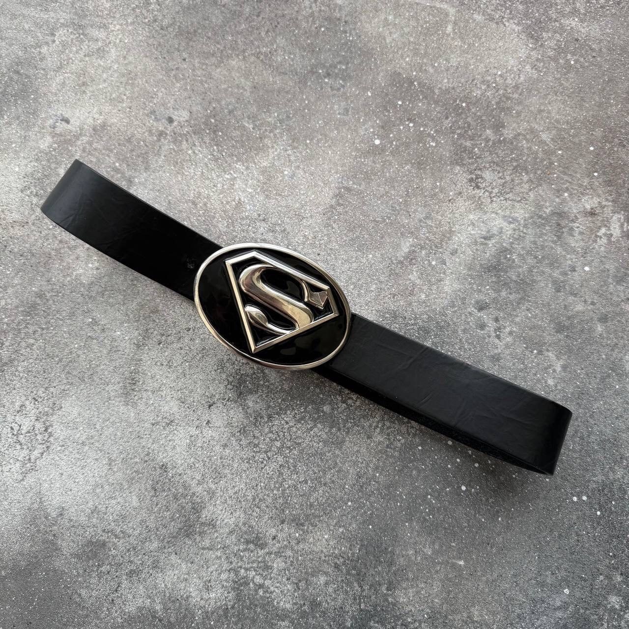 20471120 Vintage Superman Big Buckle Y2K Unisex Belt Size ONE SIZE - 2 Thumbnail