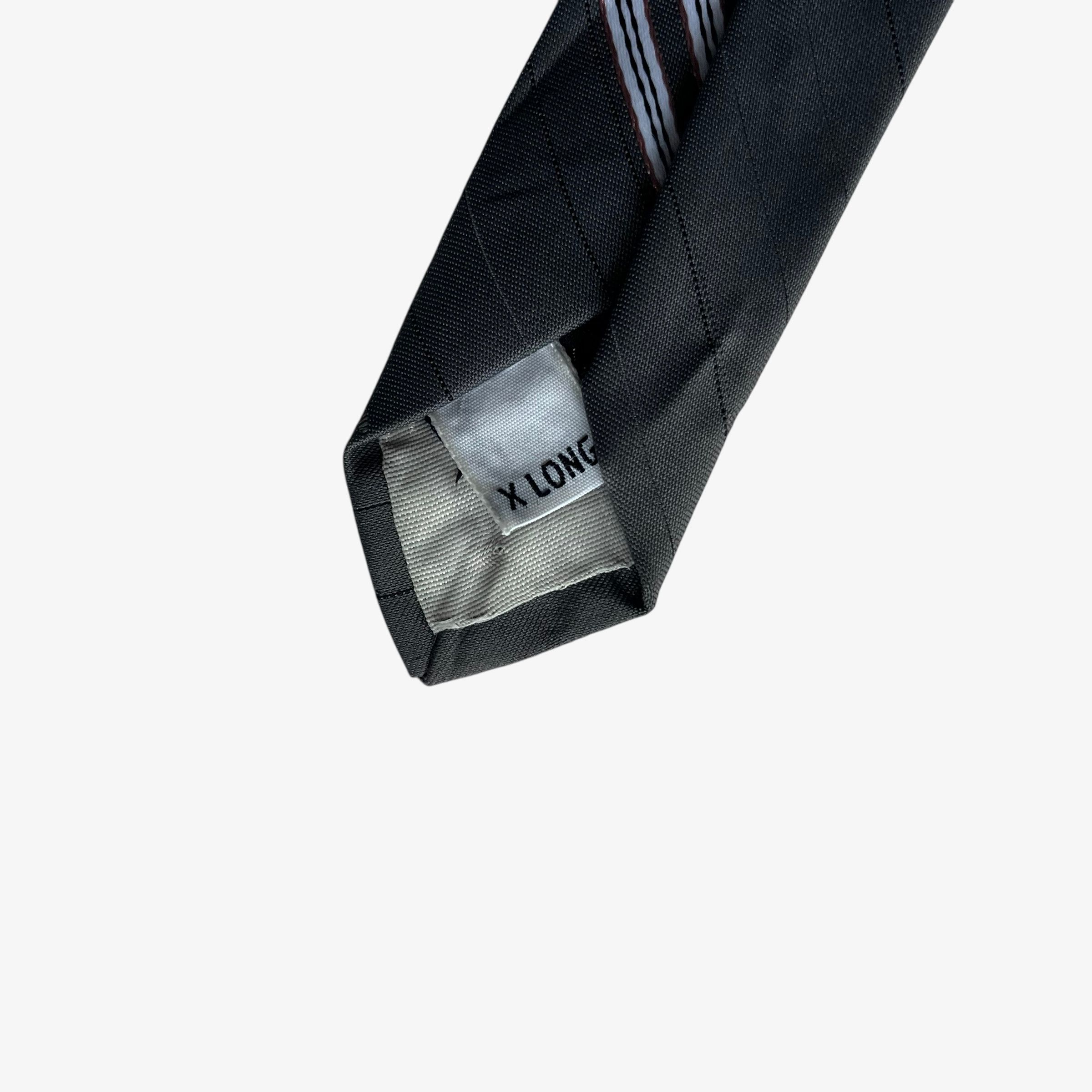 Givenchy Vintage 80s Givenchy Gentlemen Grey & White Striped Tie Size ONE SIZE - 4 Thumbnail