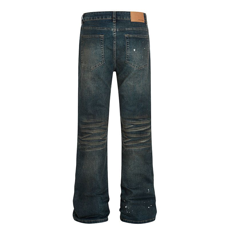 Vintage Washed men's distressed splatter-painted flared jeans Size US 32 / EU 48 - 2 Thumbnail