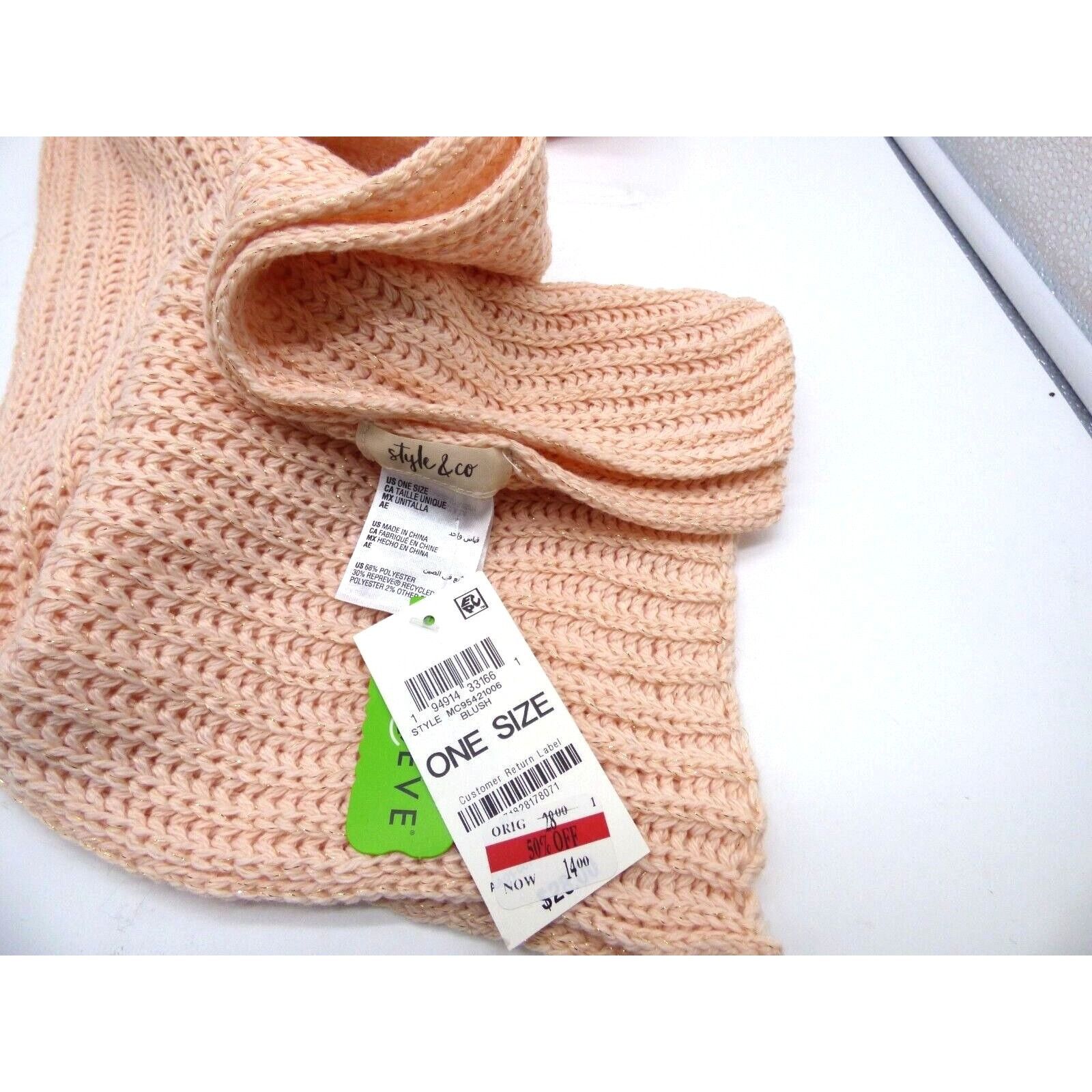 Other Style & Co Women's Solid Shine Ribbed Scar and Beanie Combo, Size ONE SIZE - 8 Thumbnail