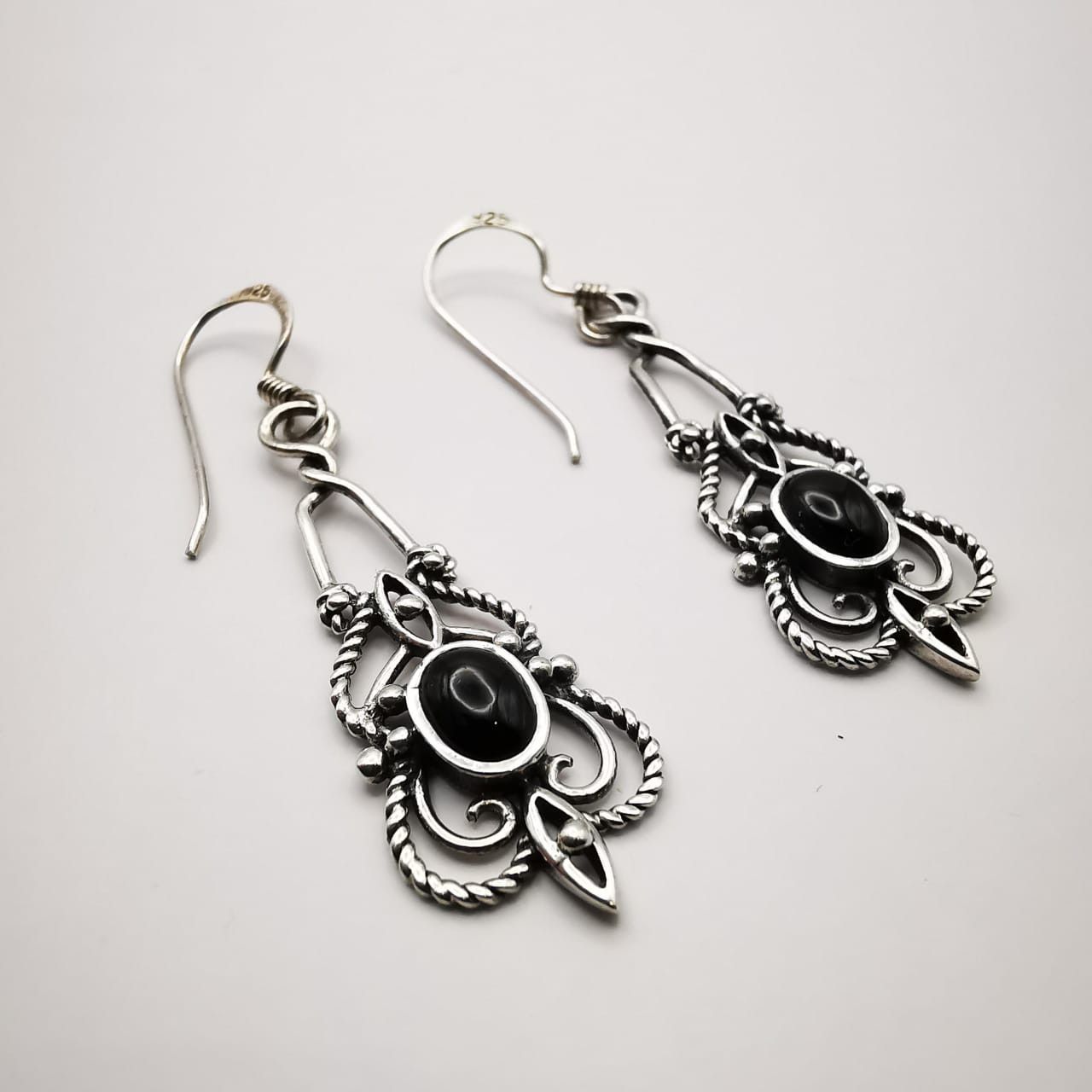 Vintage Vintage Women's Earrings 925 Sterling Silver, Jewelry, Onyx Size ONE SIZE - 3 Thumbnail